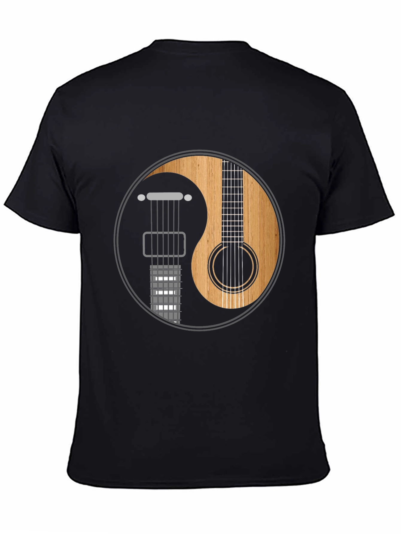 Yin Yang Guitar Graphic Tee - Musical Harmony Shirt