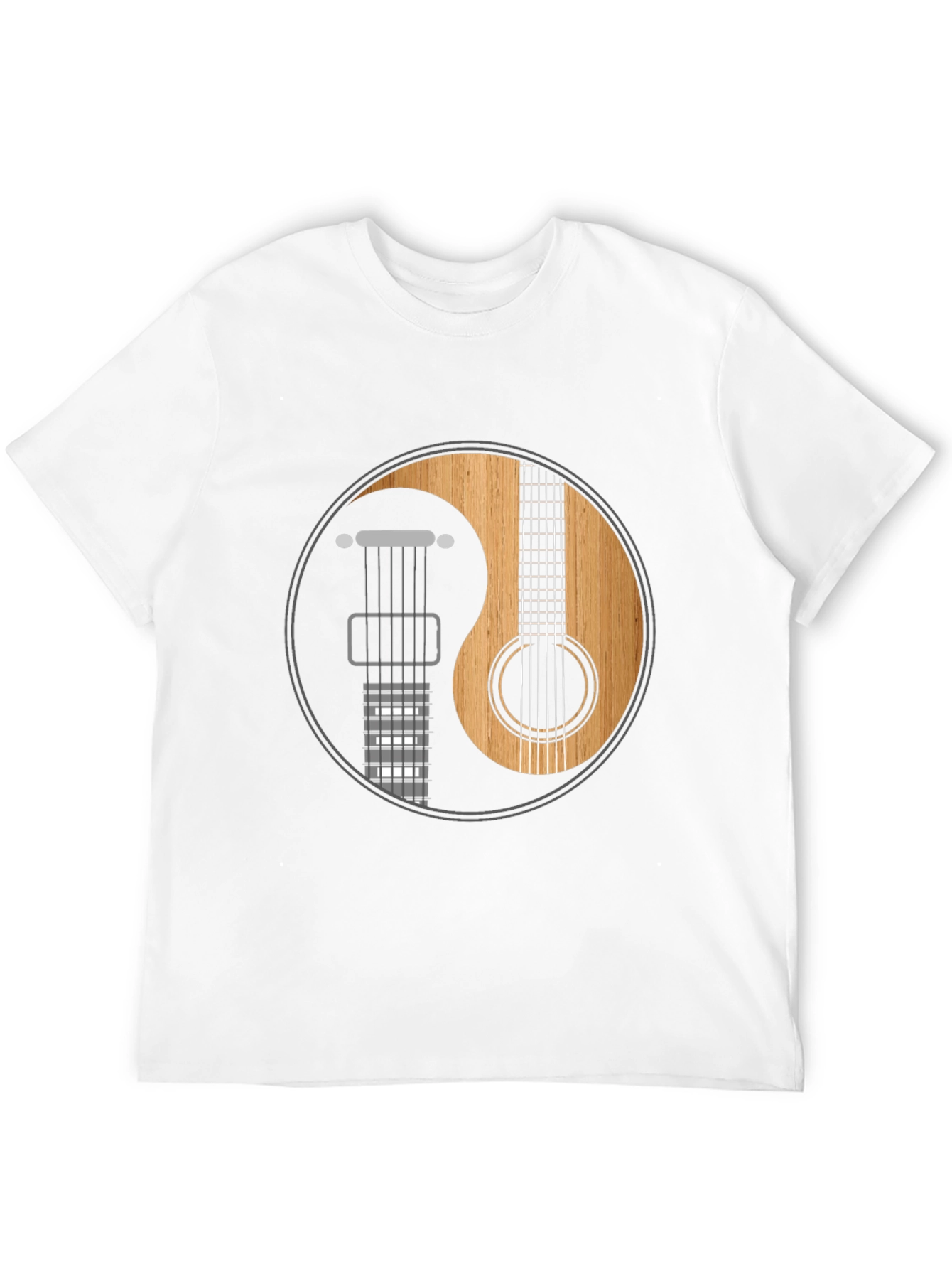 Yin Yang Guitar Graphic Tee - Musical Harmony Shirt