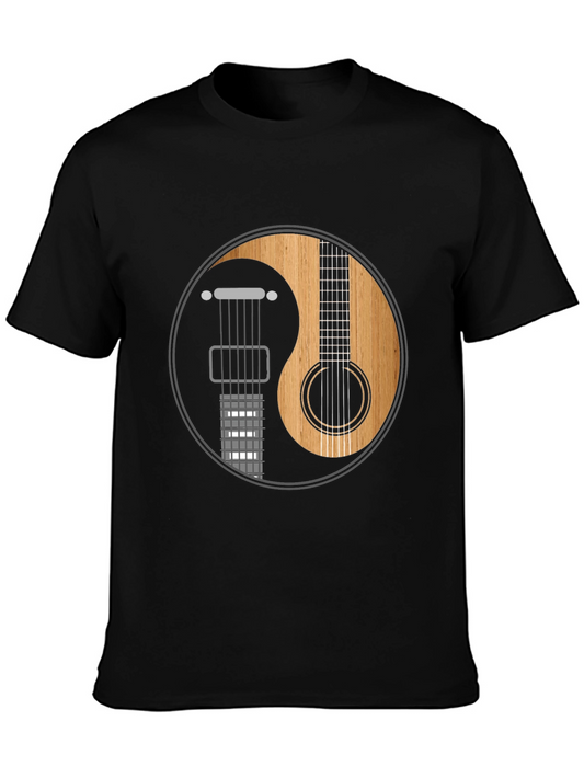 Yin Yang Guitar Graphic Tee - Musical Harmony Shirt