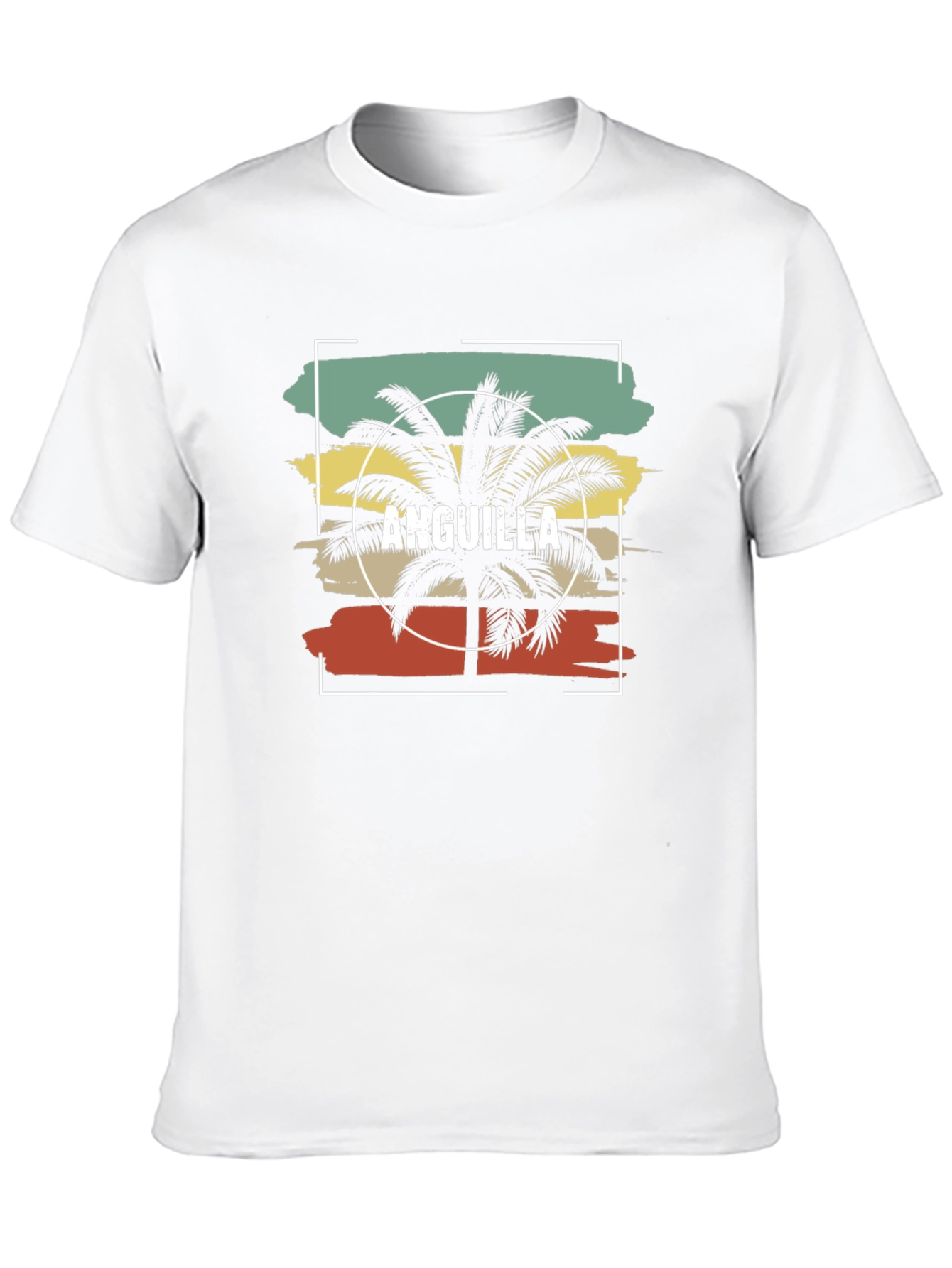 Anguilla Palm Tree Black T-Shirt - Island Vacation Vibes