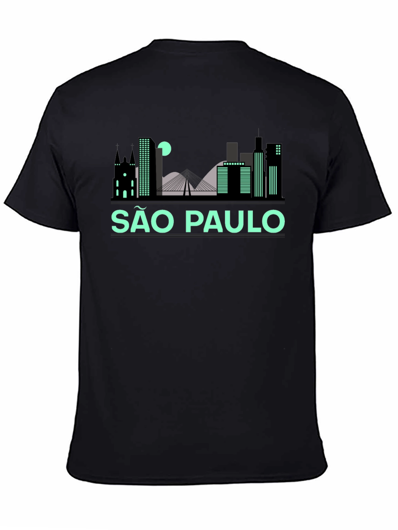 São Paulo Skyline Black T-Shirt