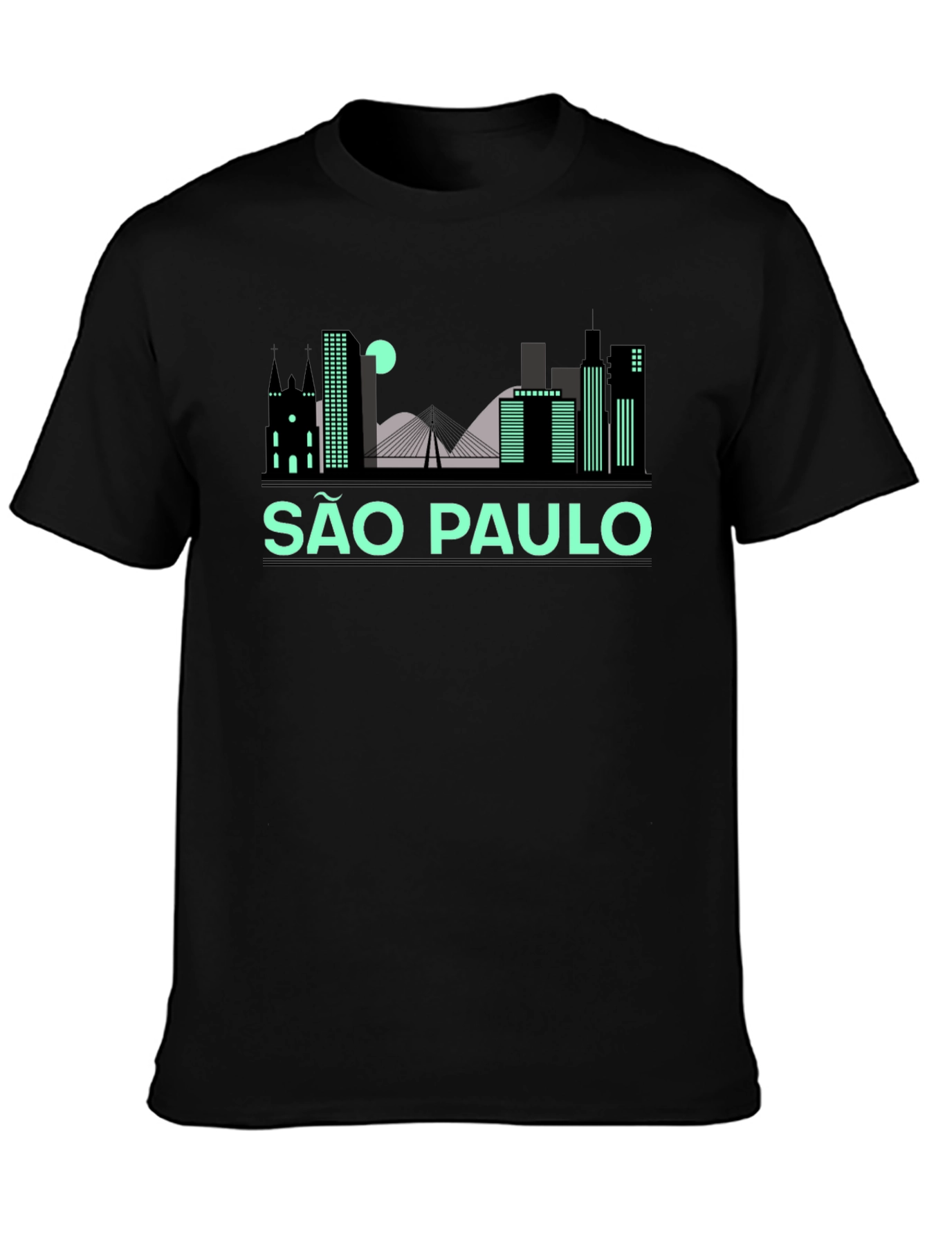 São Paulo Skyline Black T-Shirt