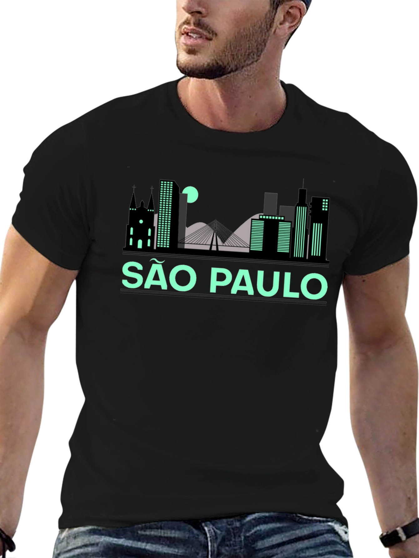 São Paulo Skyline Black T-Shirt