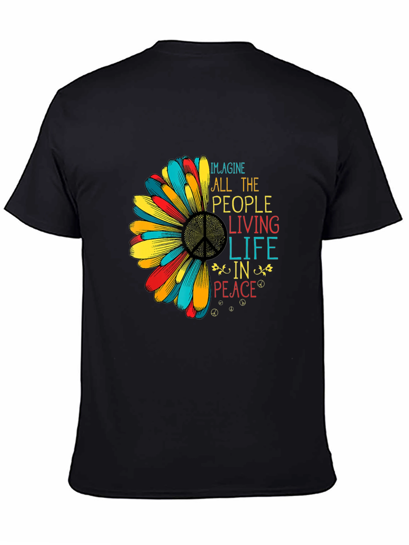 Imagine Peace Graphic T-Shirt - Black Cotton Tee