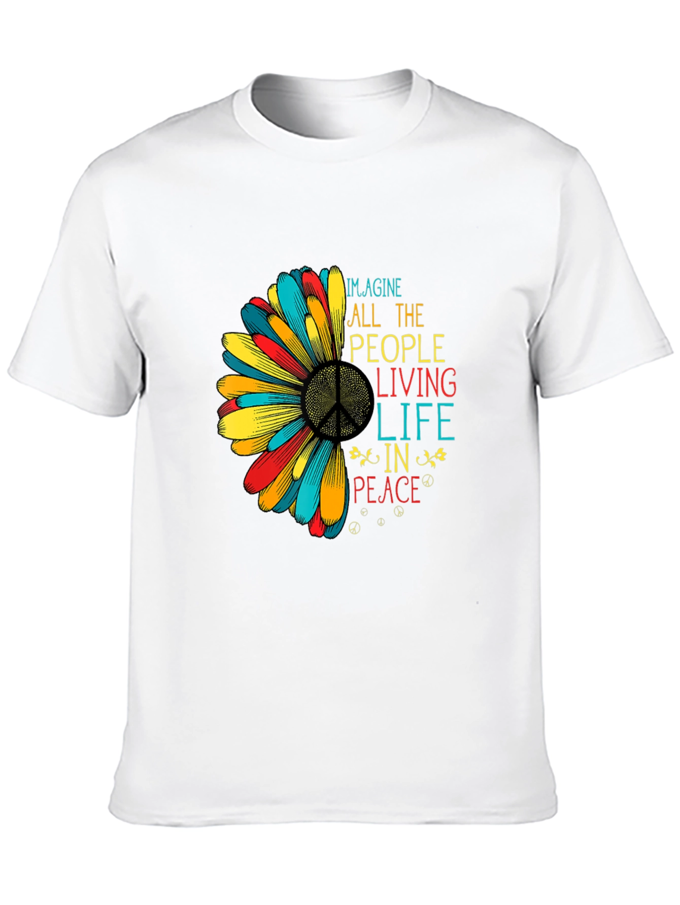 Imagine Peace Graphic T-Shirt - Black Cotton Tee