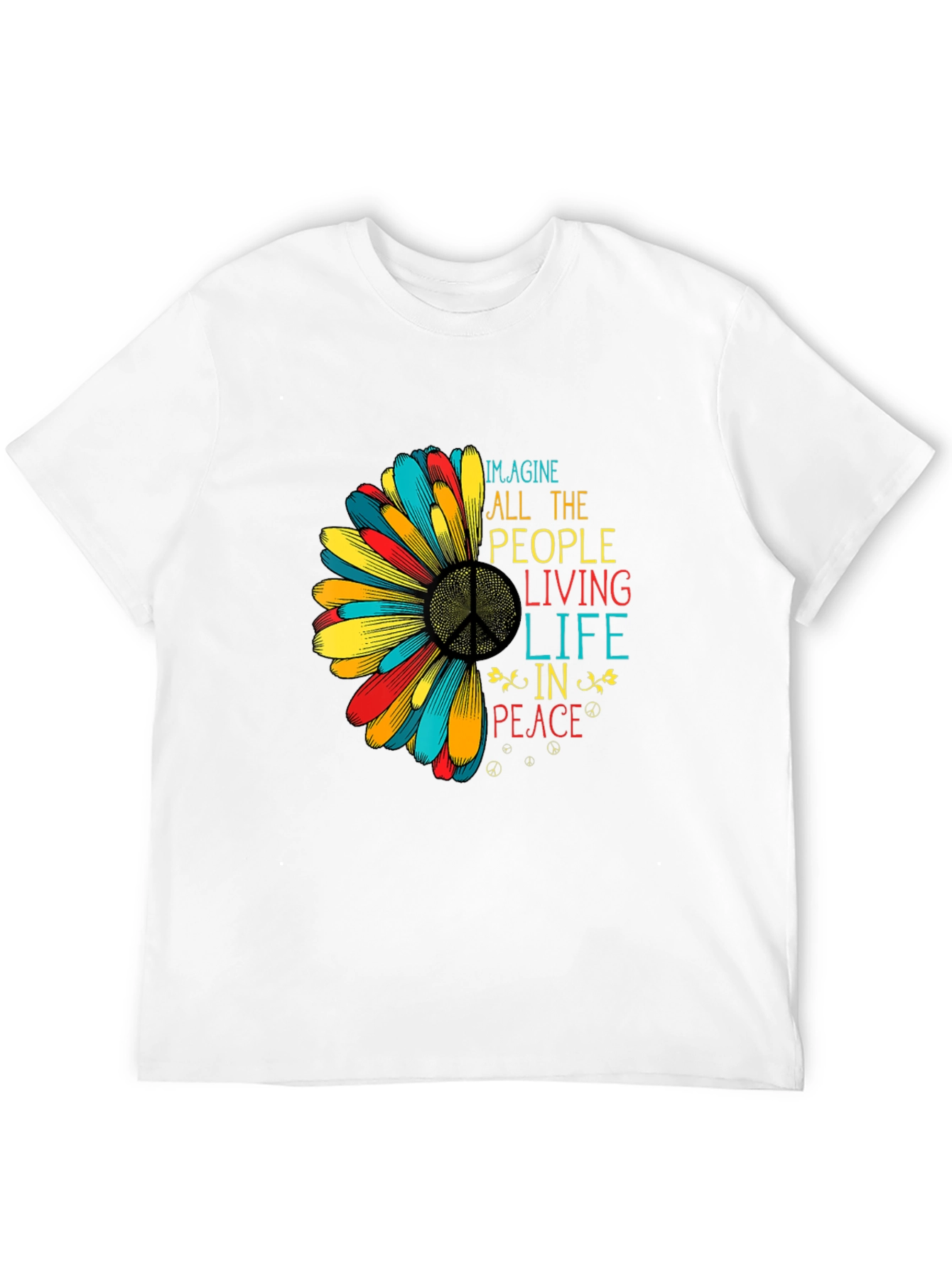 Imagine Peace Graphic T-Shirt - Black Cotton Tee