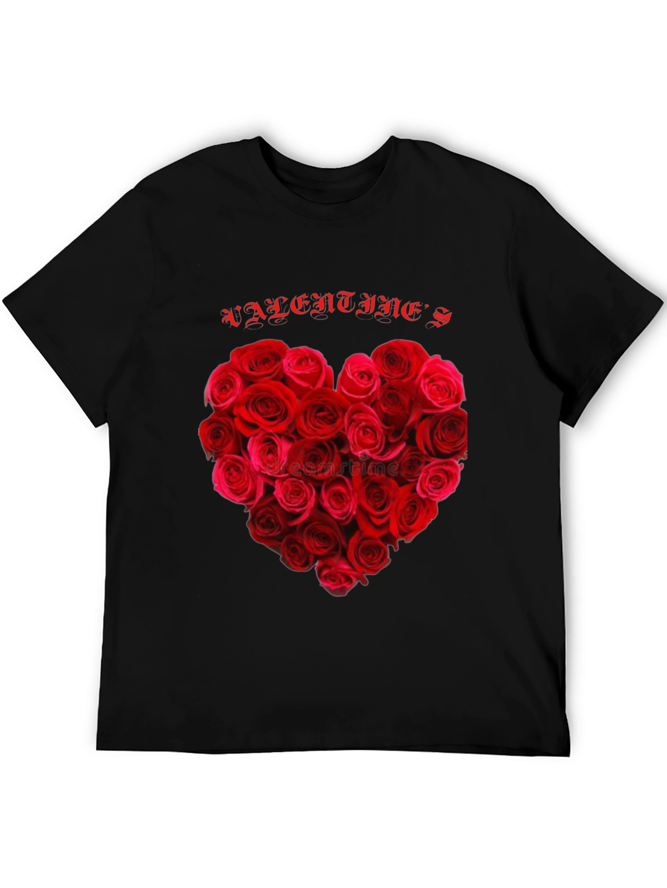 Valentines Rose Heart Graphic T-Shirt