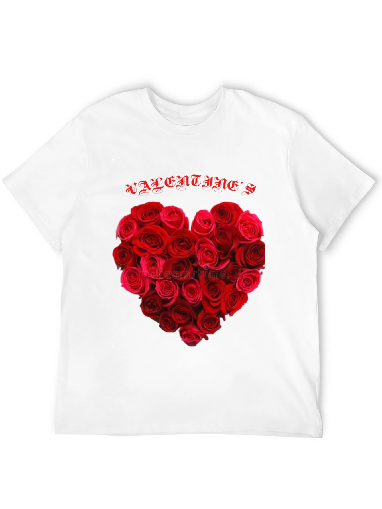 Valentines Rose Heart Graphic T-Shirt