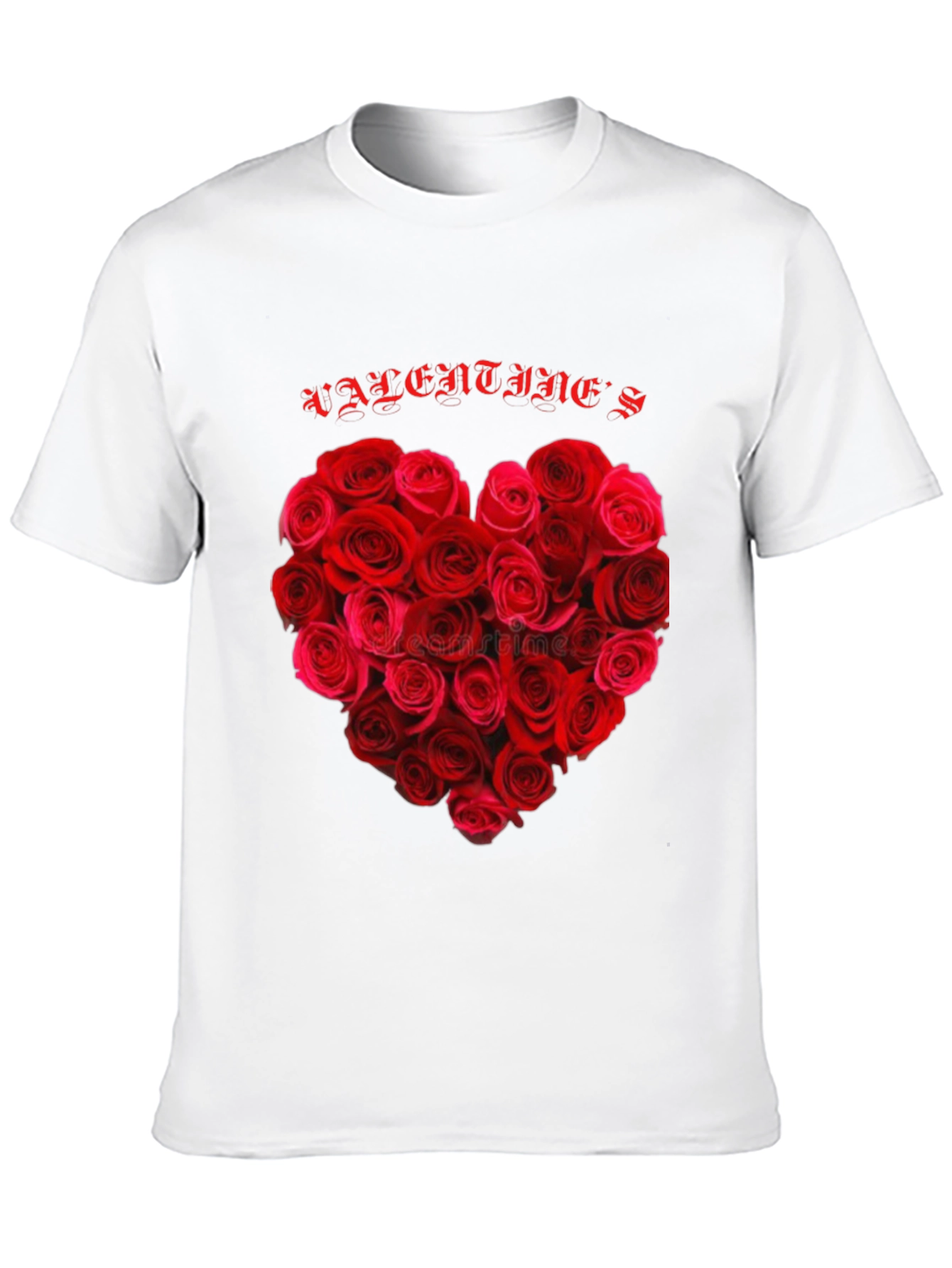 Valentines Rose Heart Graphic T-Shirt