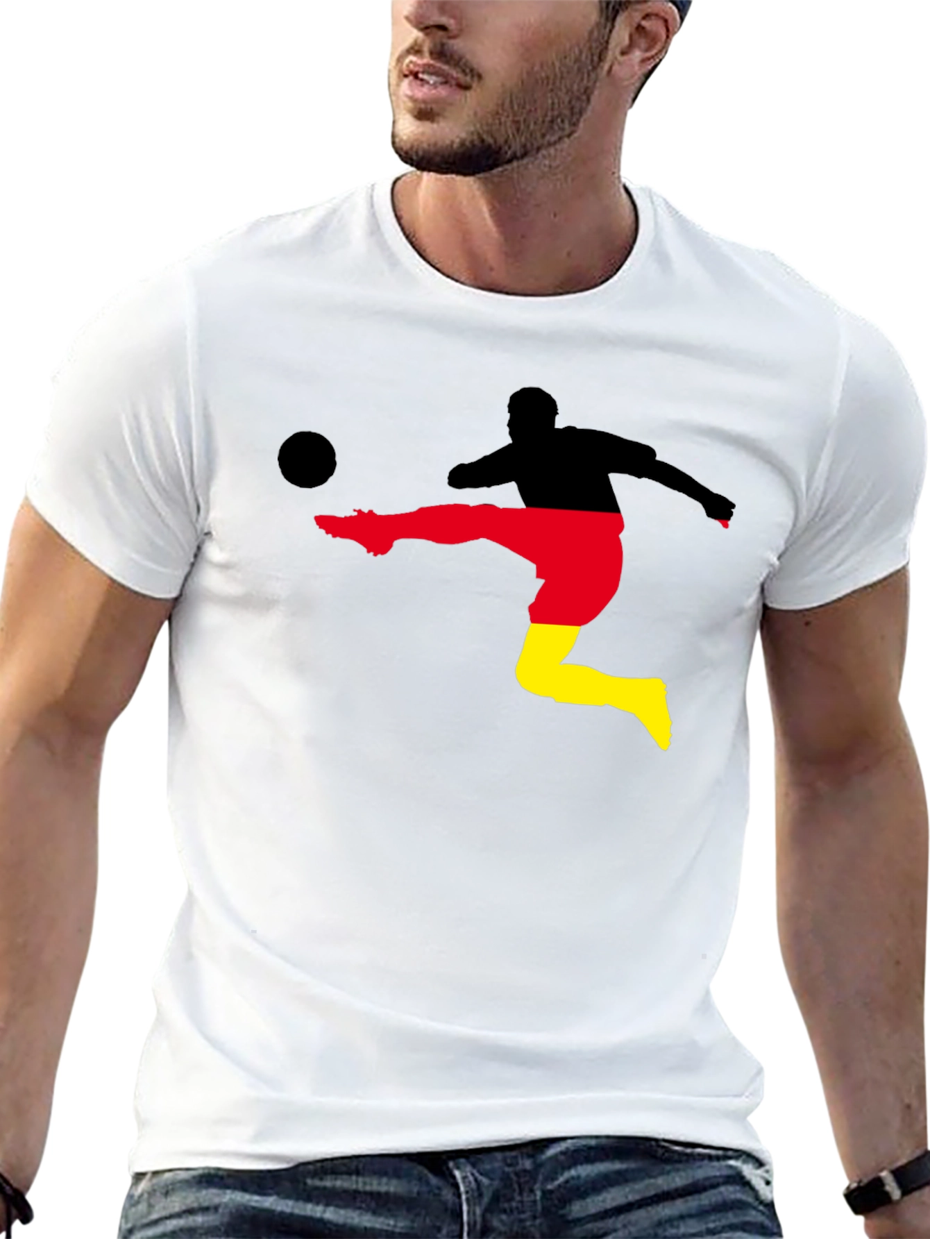 Germany Soccer Silhouette Black T-Shirt