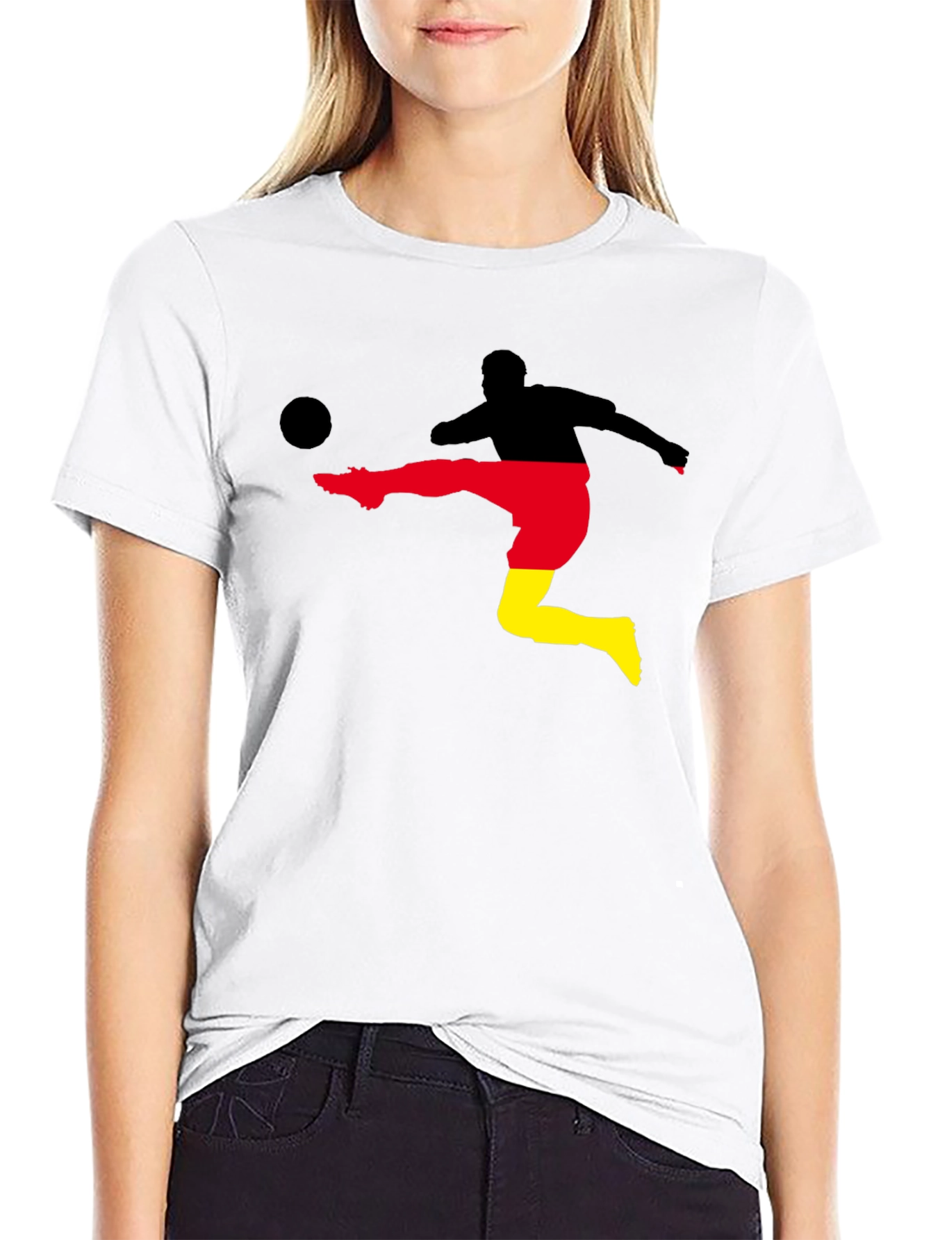 Germany Soccer Silhouette Black T-Shirt
