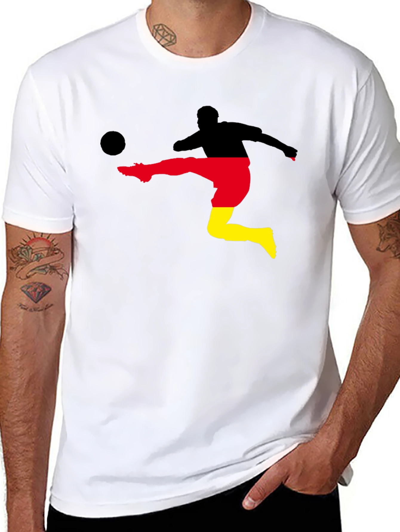 Germany Soccer Silhouette Black T-Shirt