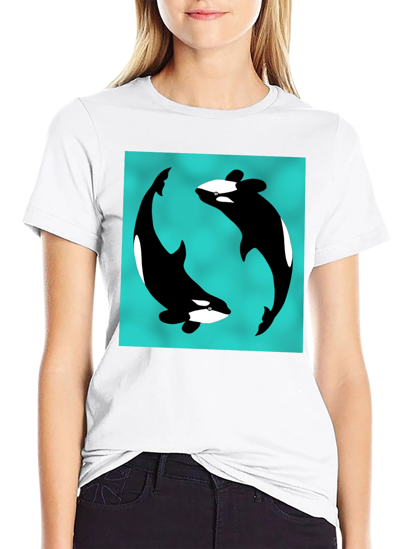 Orca Yin Yang Black T-Shirt