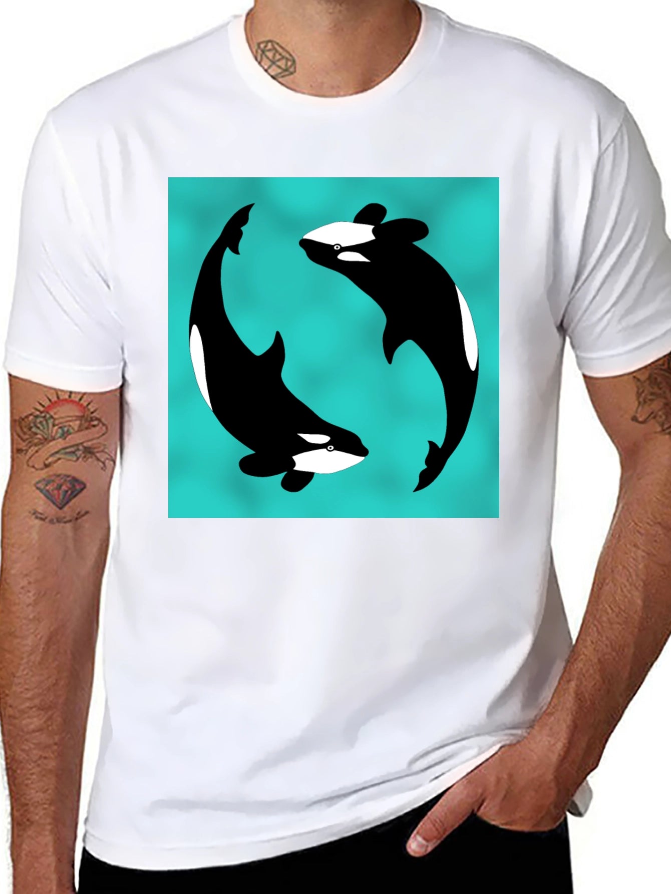 Orca Yin Yang Black T-Shirt