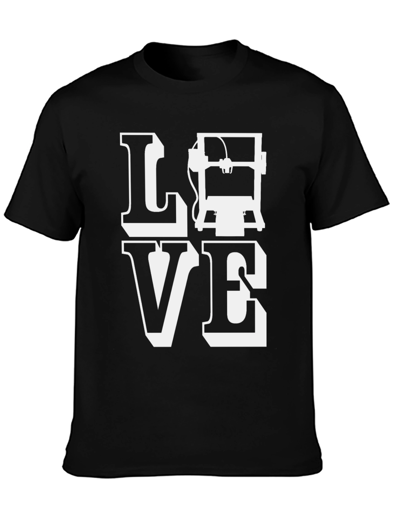 3D Printing Lover T-Shirt - Black Cotton Graphic Tee