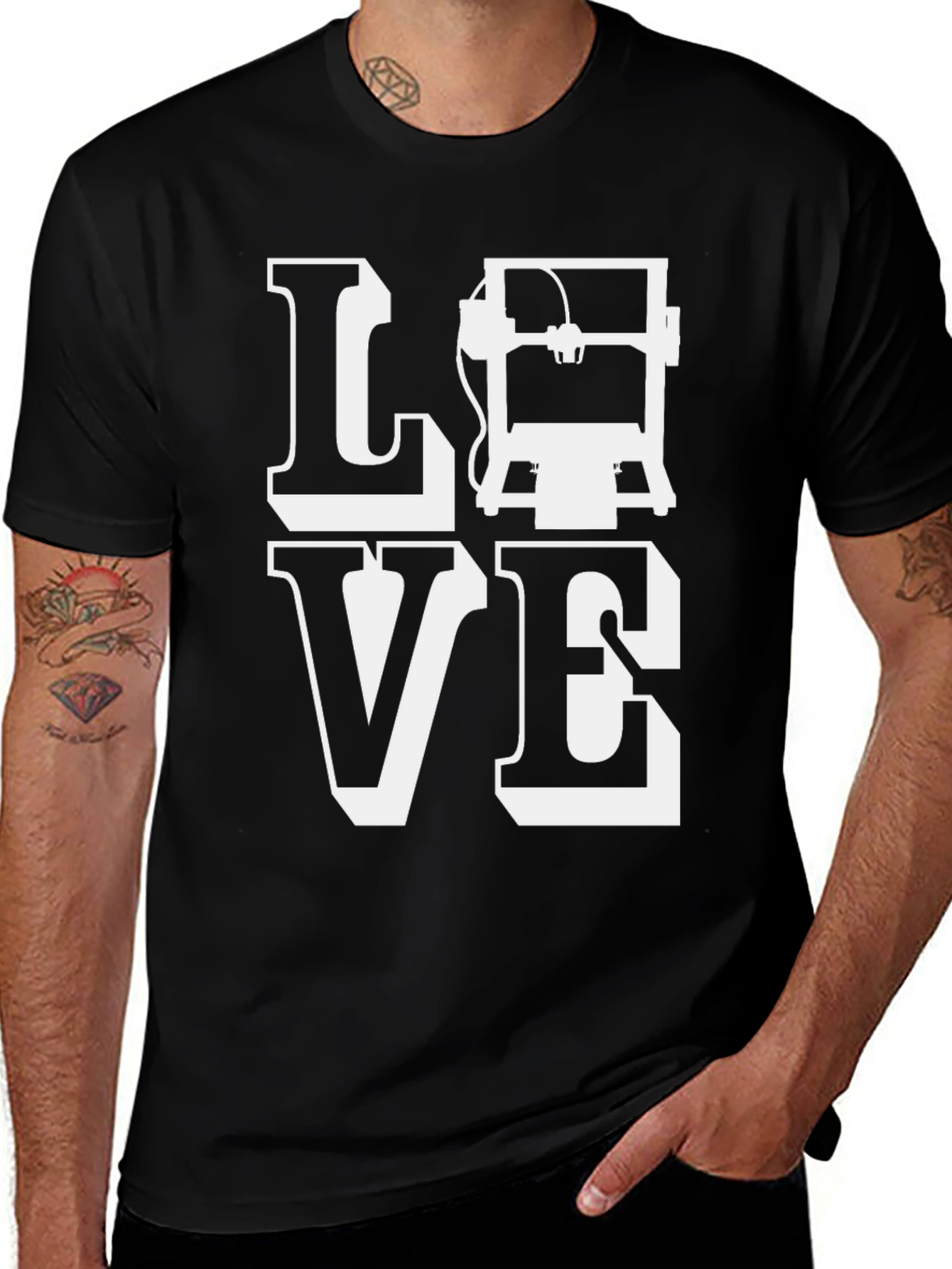 3D Printing Lover T-Shirt - Black Cotton Graphic Tee