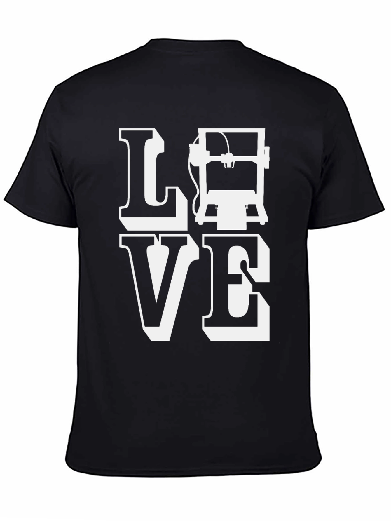 3D Printing Lover T-Shirt - Black Cotton Graphic Tee
