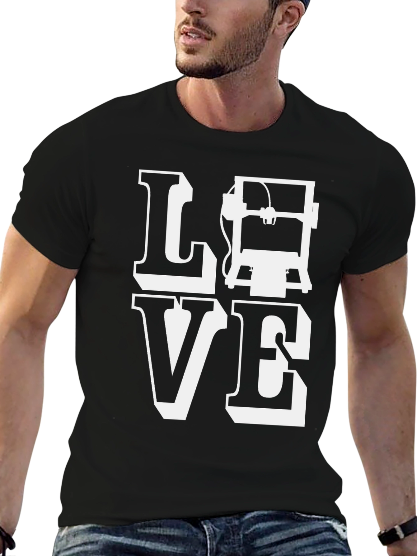 3D Printing Lover T-Shirt - Black Cotton Graphic Tee