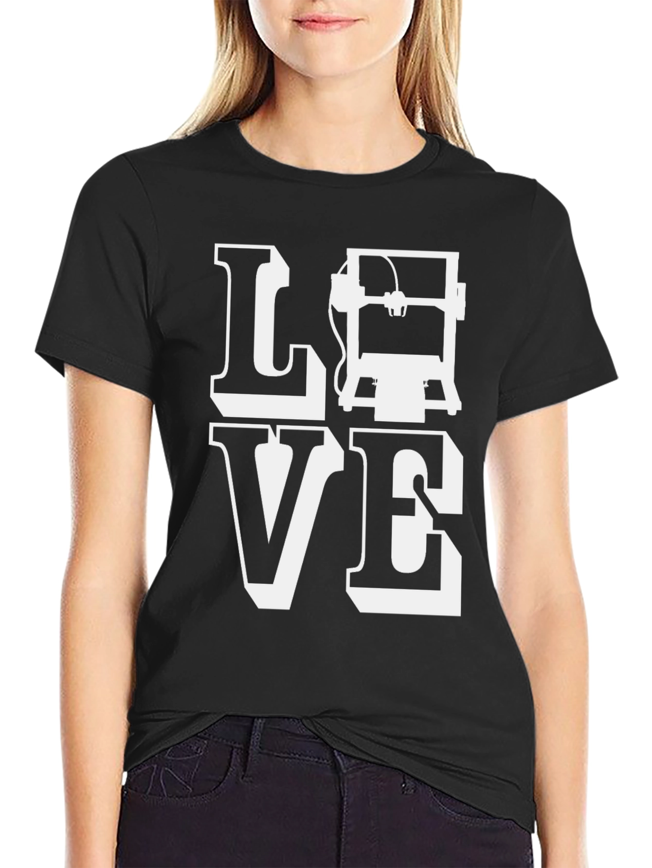 3D Printing Lover T-Shirt - Black Cotton Graphic Tee