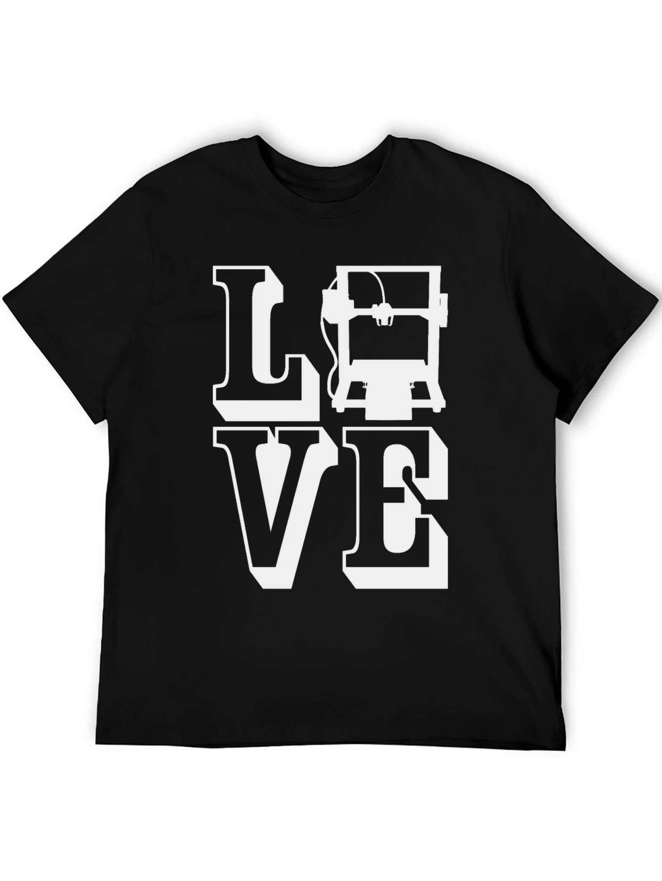 3D Printing Lover T-Shirt - Black Cotton Graphic Tee
