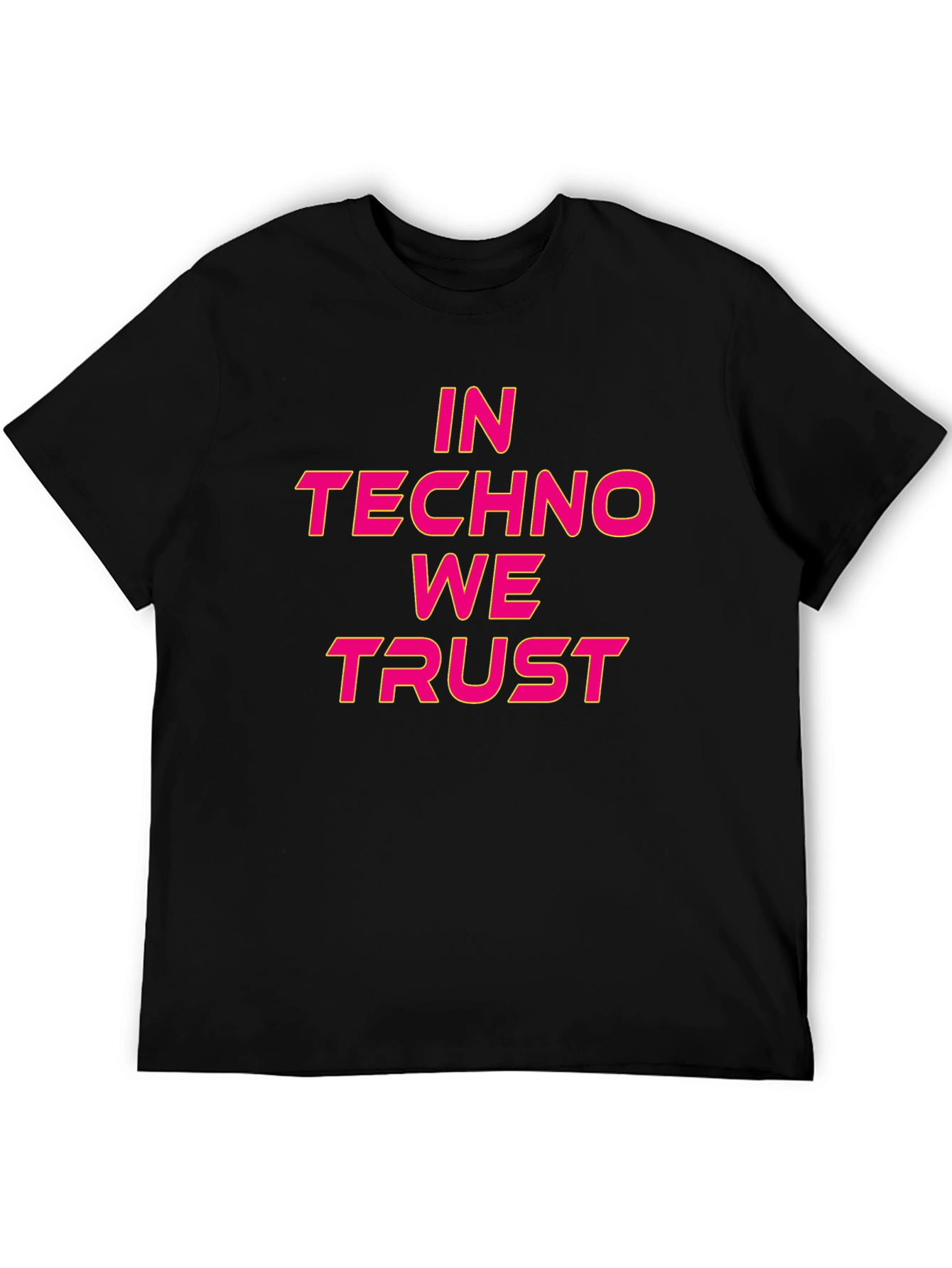 In Techno We Trust Black Graphic T-Shirt