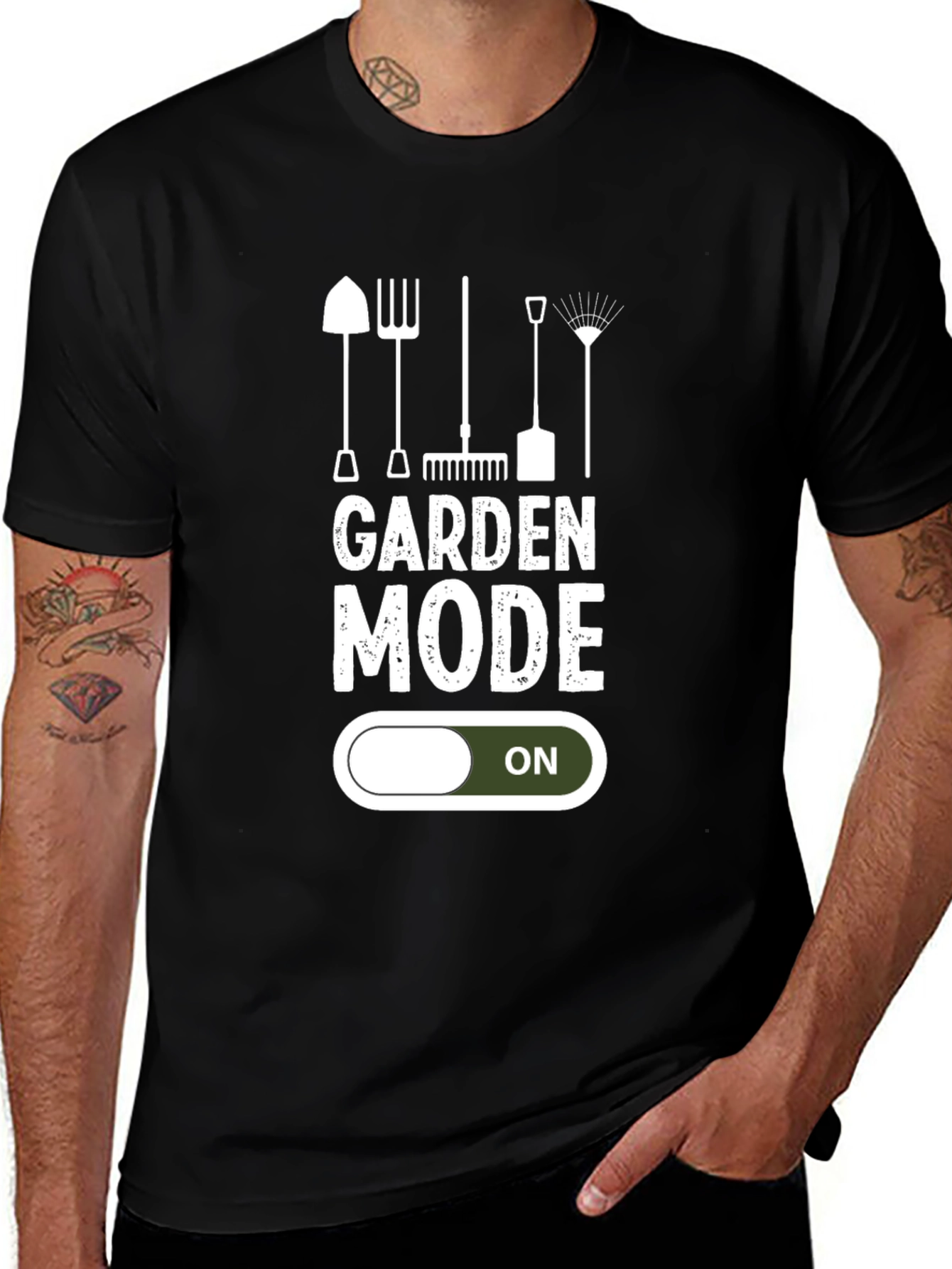 Garden Mode ON T-Shirt - Gardening Tools Graphic Tee