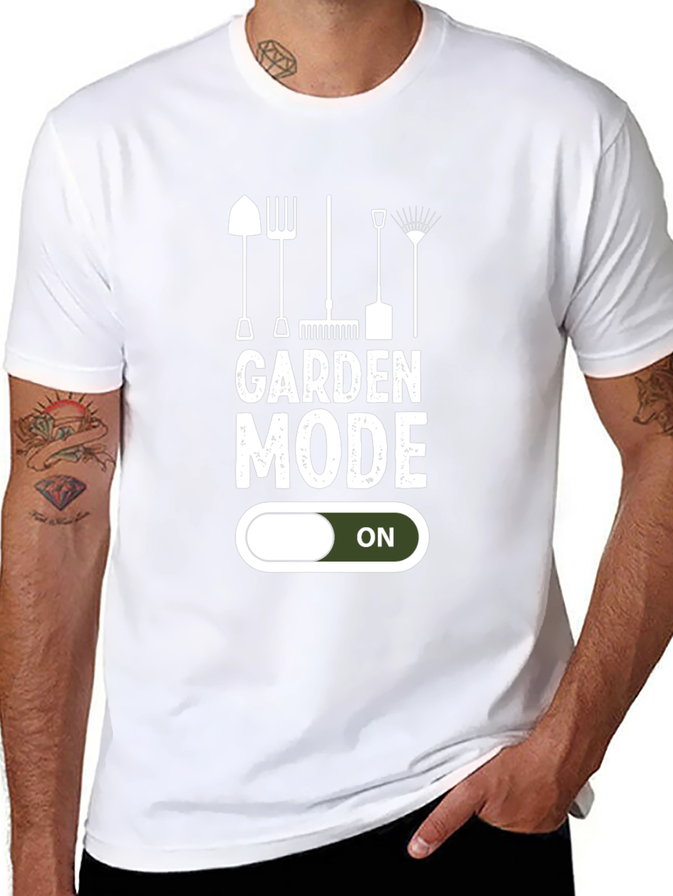 Garden Mode ON T-Shirt - Gardening Tools Graphic Tee