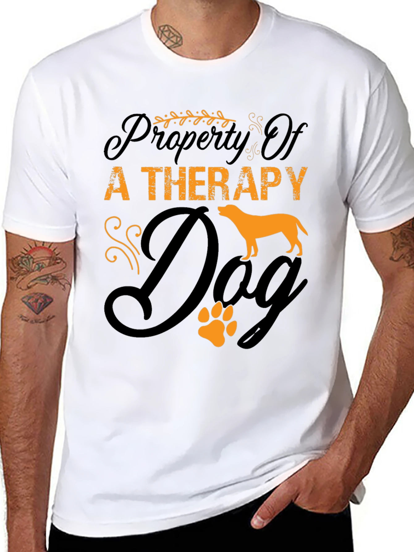 Therapy Dog T-Shirt - Unisex Black Cotton Tee