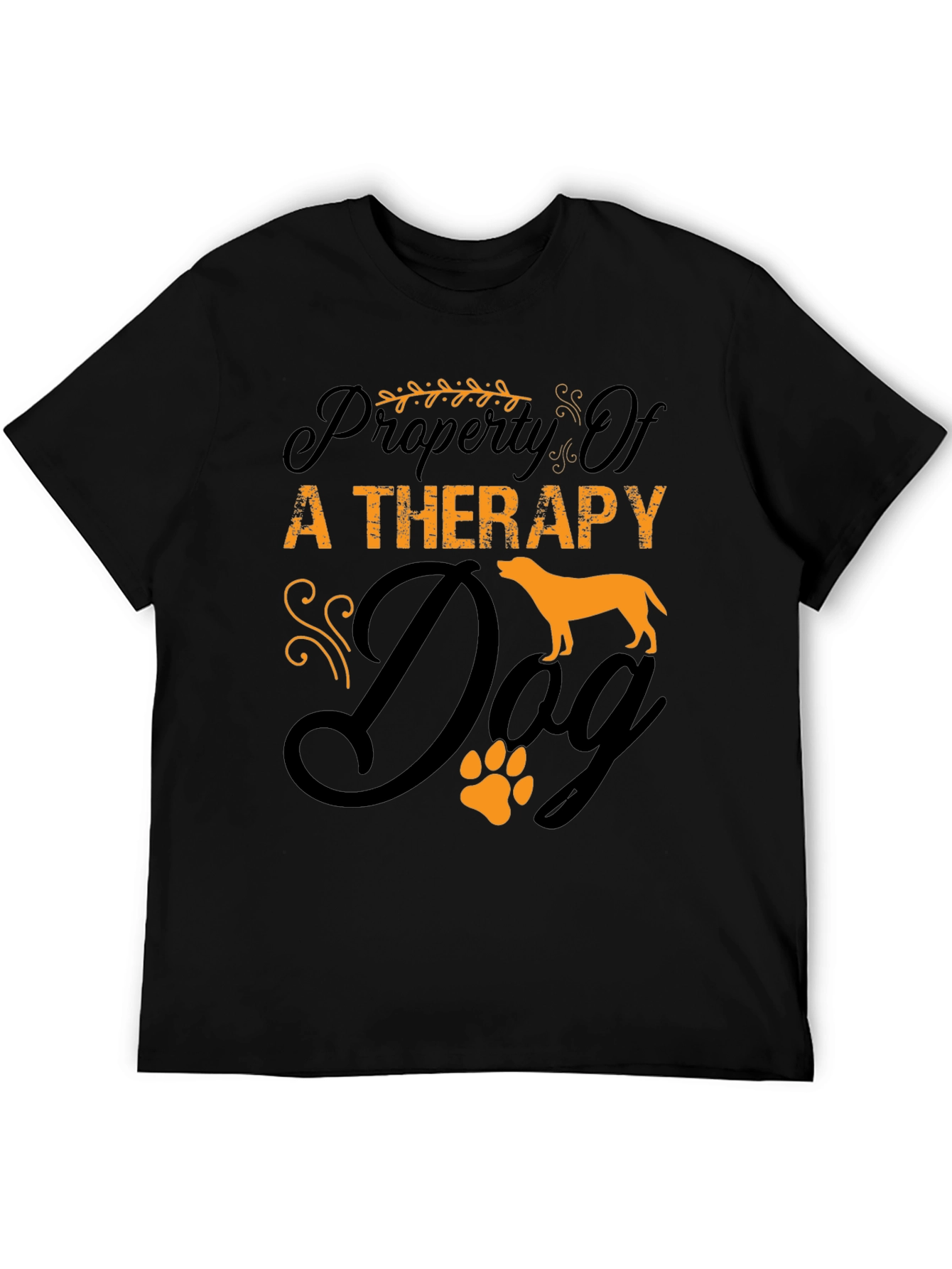 Therapy Dog T-Shirt - Unisex Black Cotton Tee
