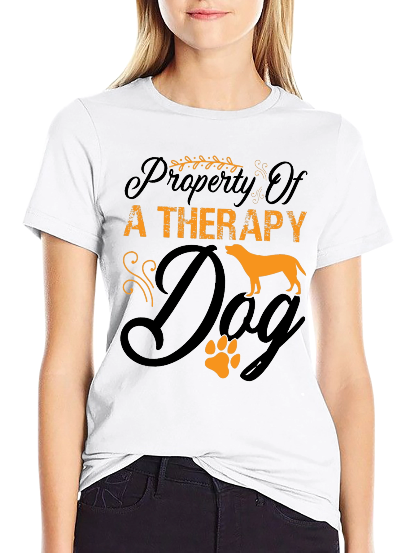 Therapy Dog T-Shirt - Unisex Black Cotton Tee