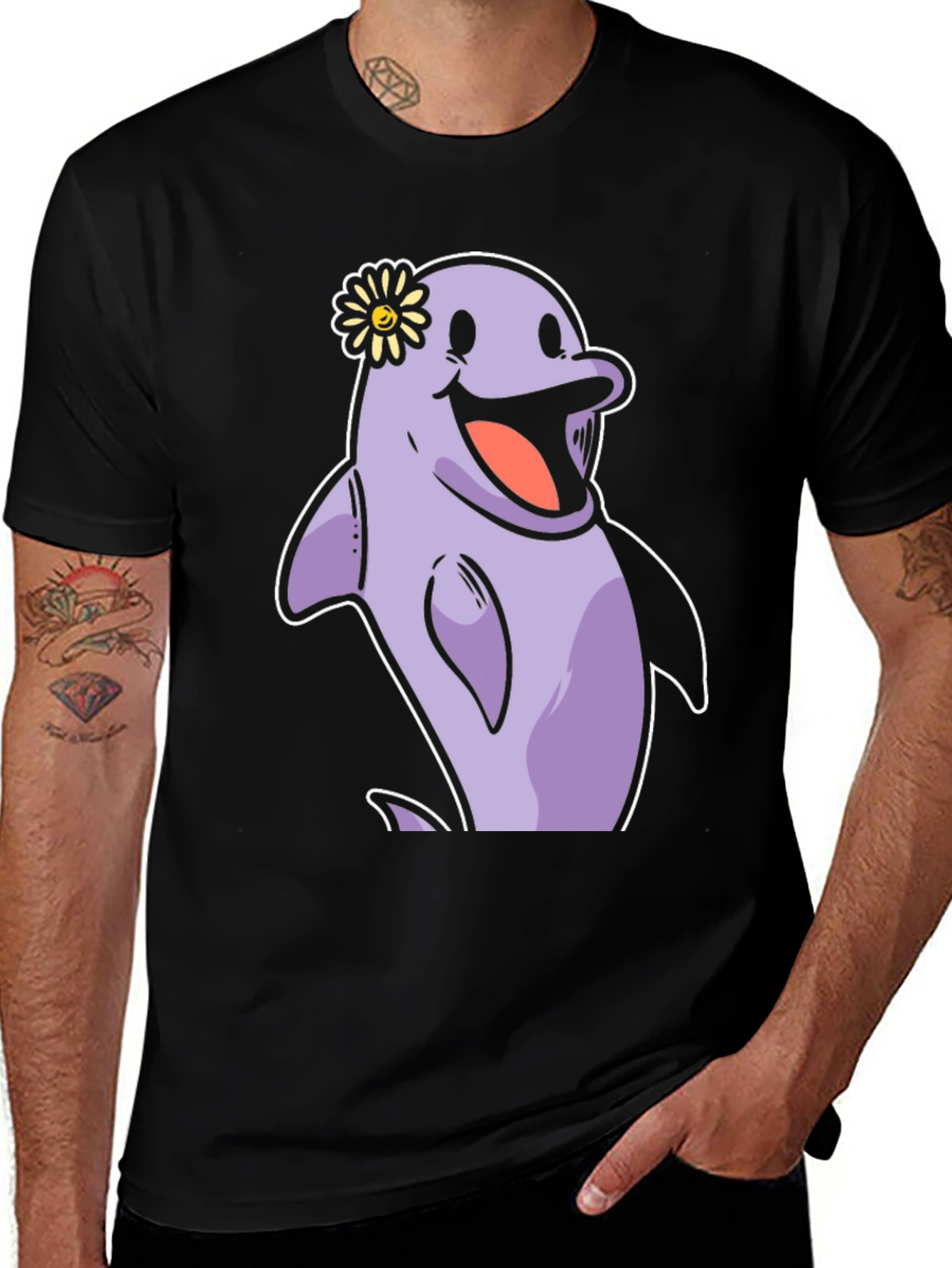 Cheerful Dolphin T-Shirt - Fun Graphic Tee