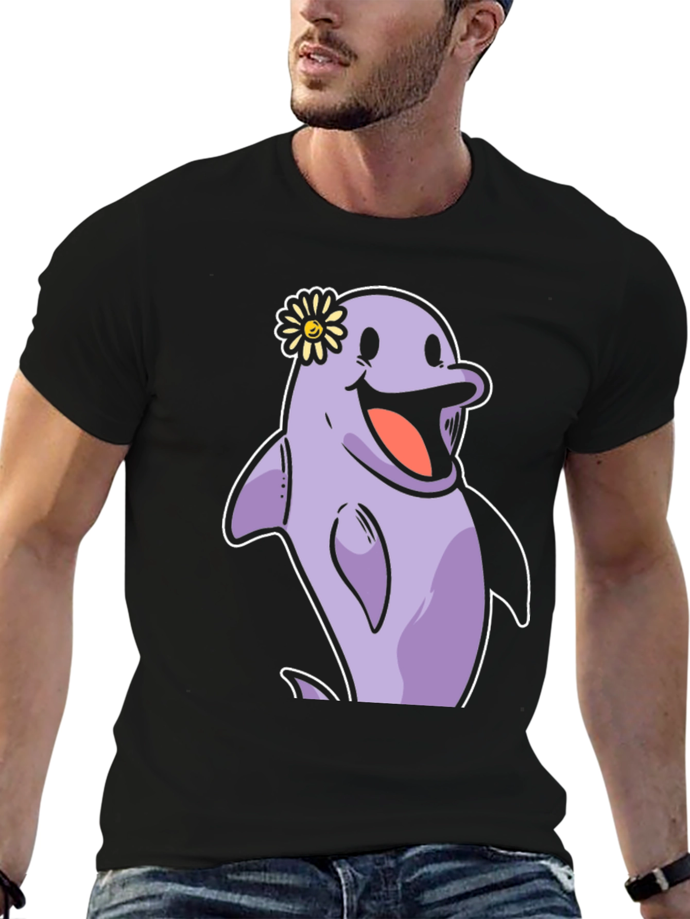 Cheerful Dolphin T-Shirt - Fun Graphic Tee