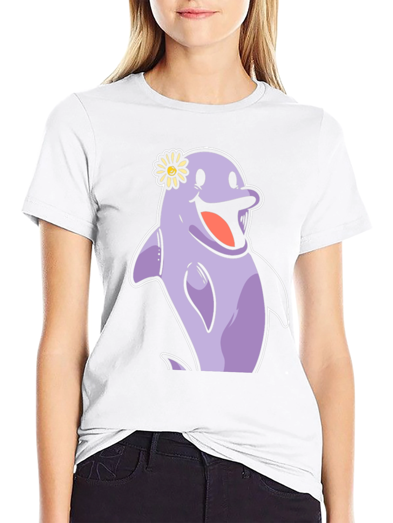 Cheerful Dolphin T-Shirt - Fun Graphic Tee