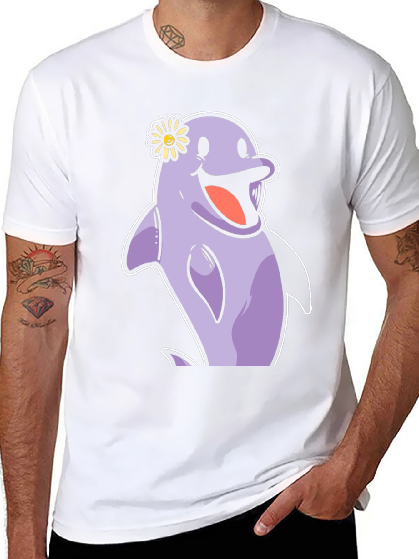 Cheerful Dolphin T-Shirt - Fun Graphic Tee