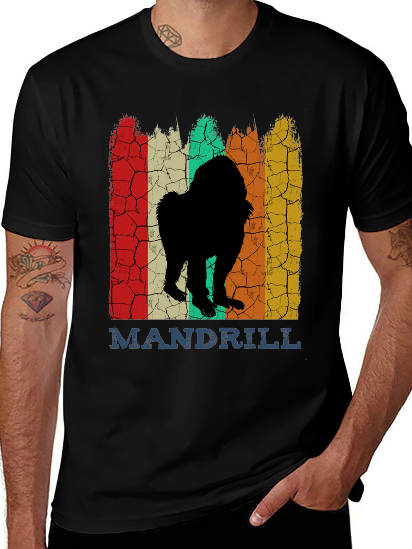 Mandrill Retro Graphic T-Shirt - Classic Crew Neck Tee