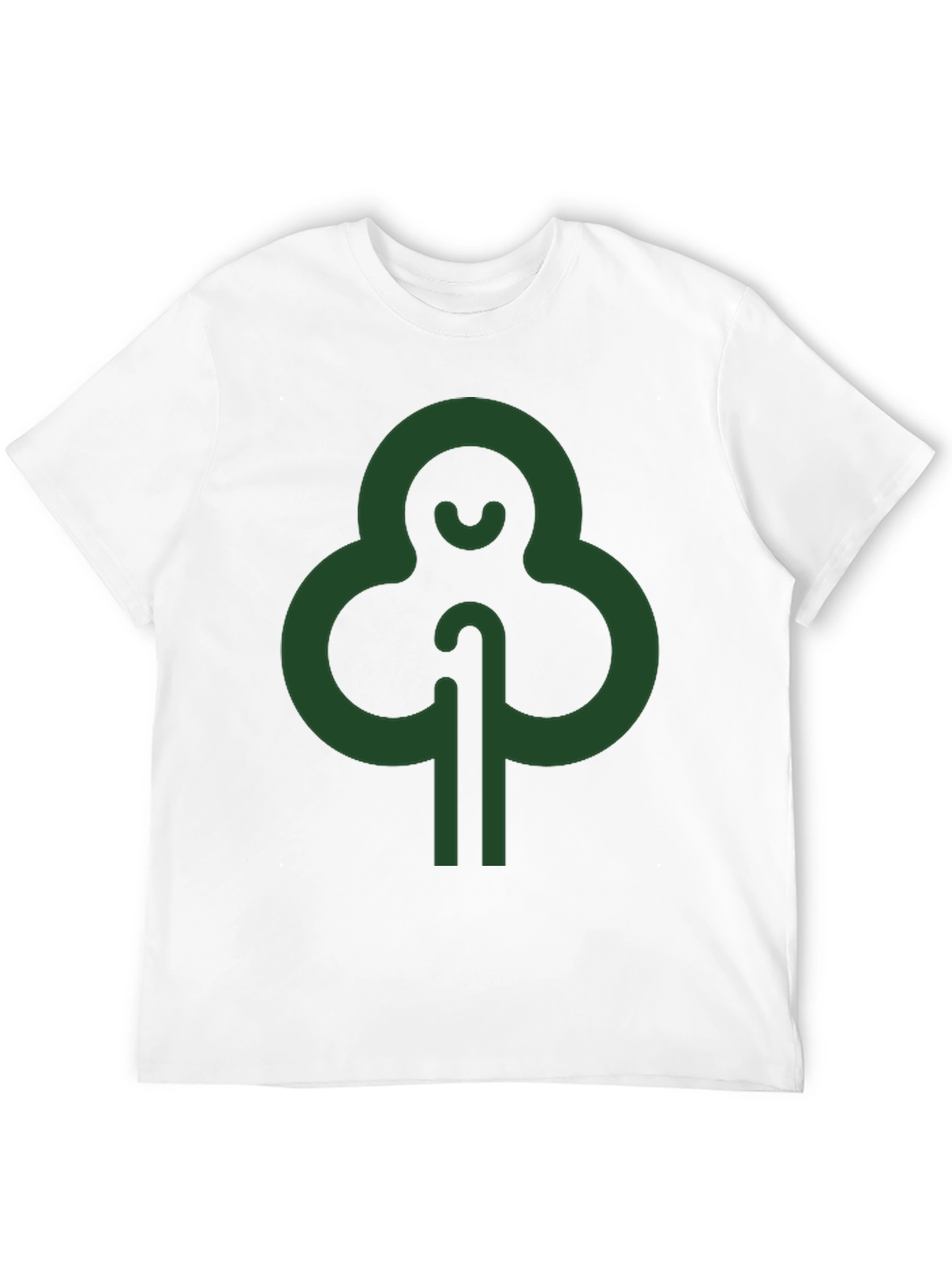 Modern Green Tree Graphic Black T-Shirt