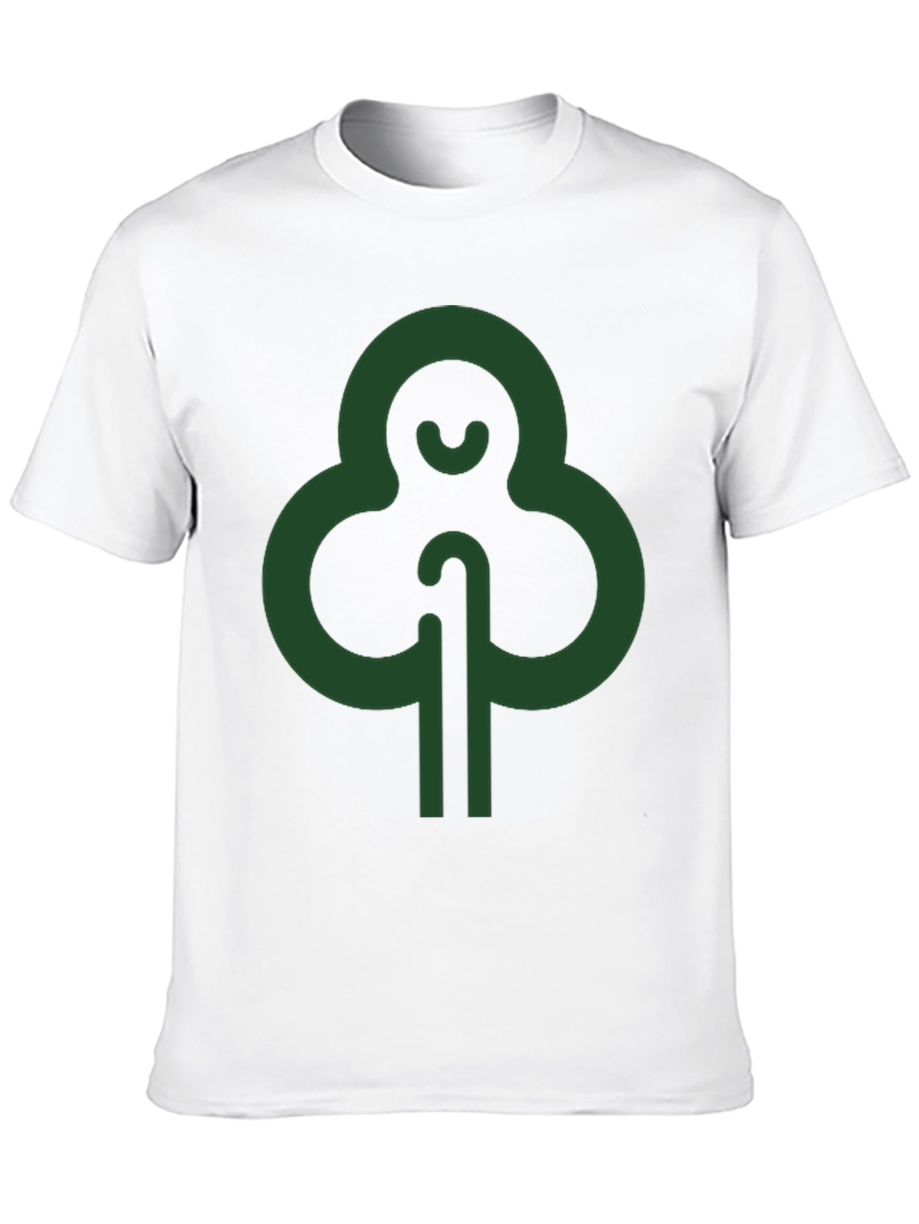 Modern Green Tree Graphic Black T-Shirt