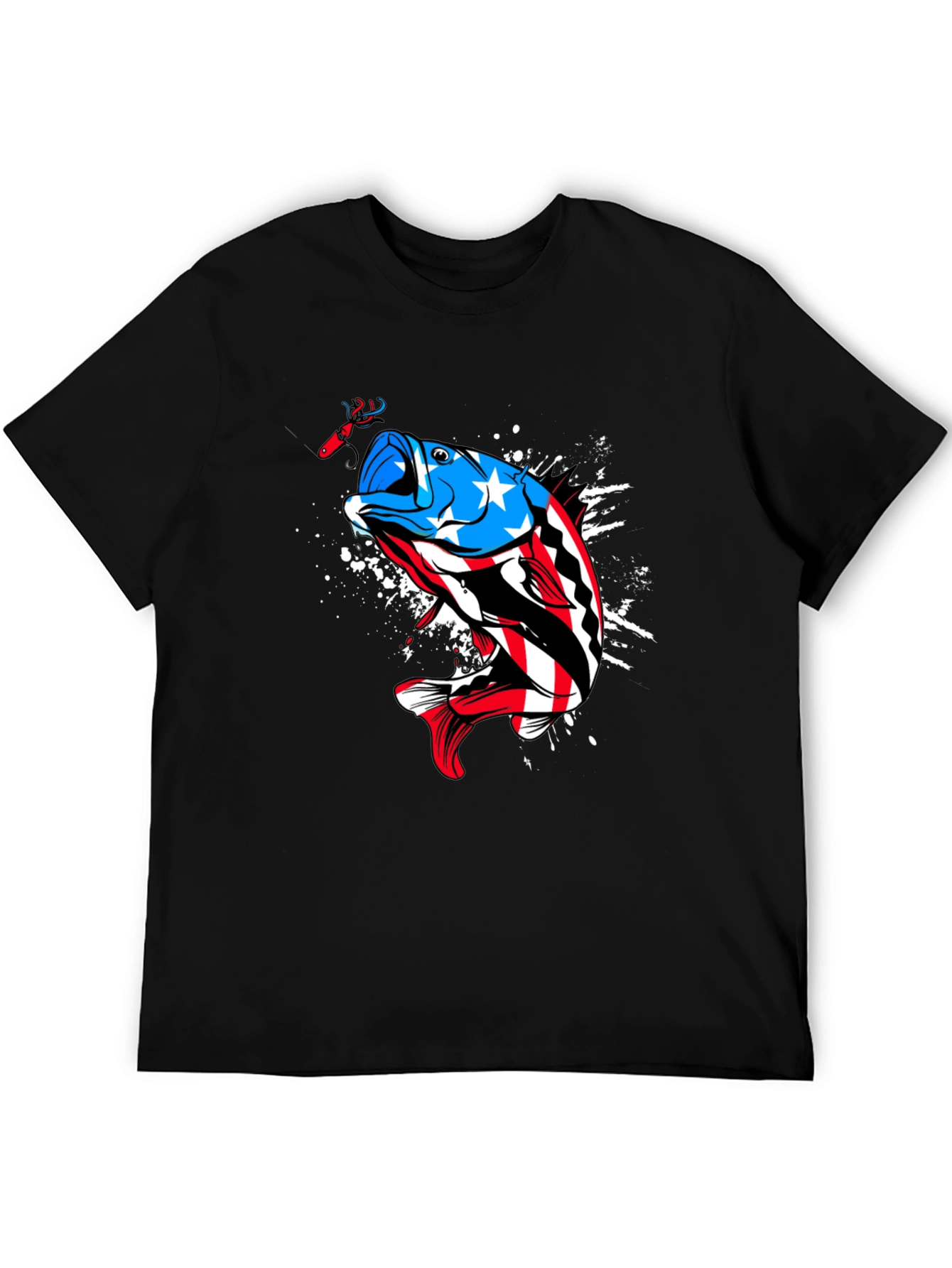 American Flag Bass Fishing Graphic Tee
