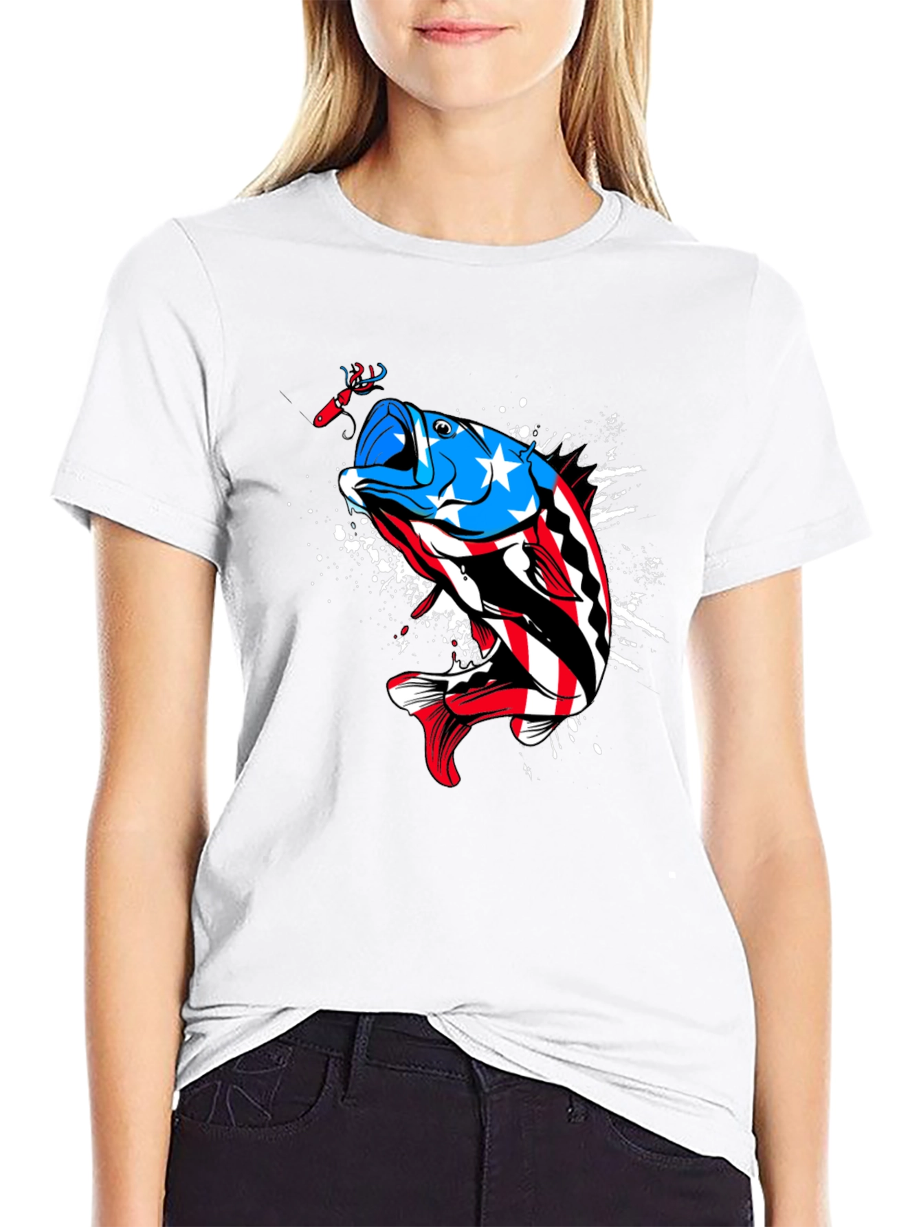 American Flag Bass Fishing Graphic Tee