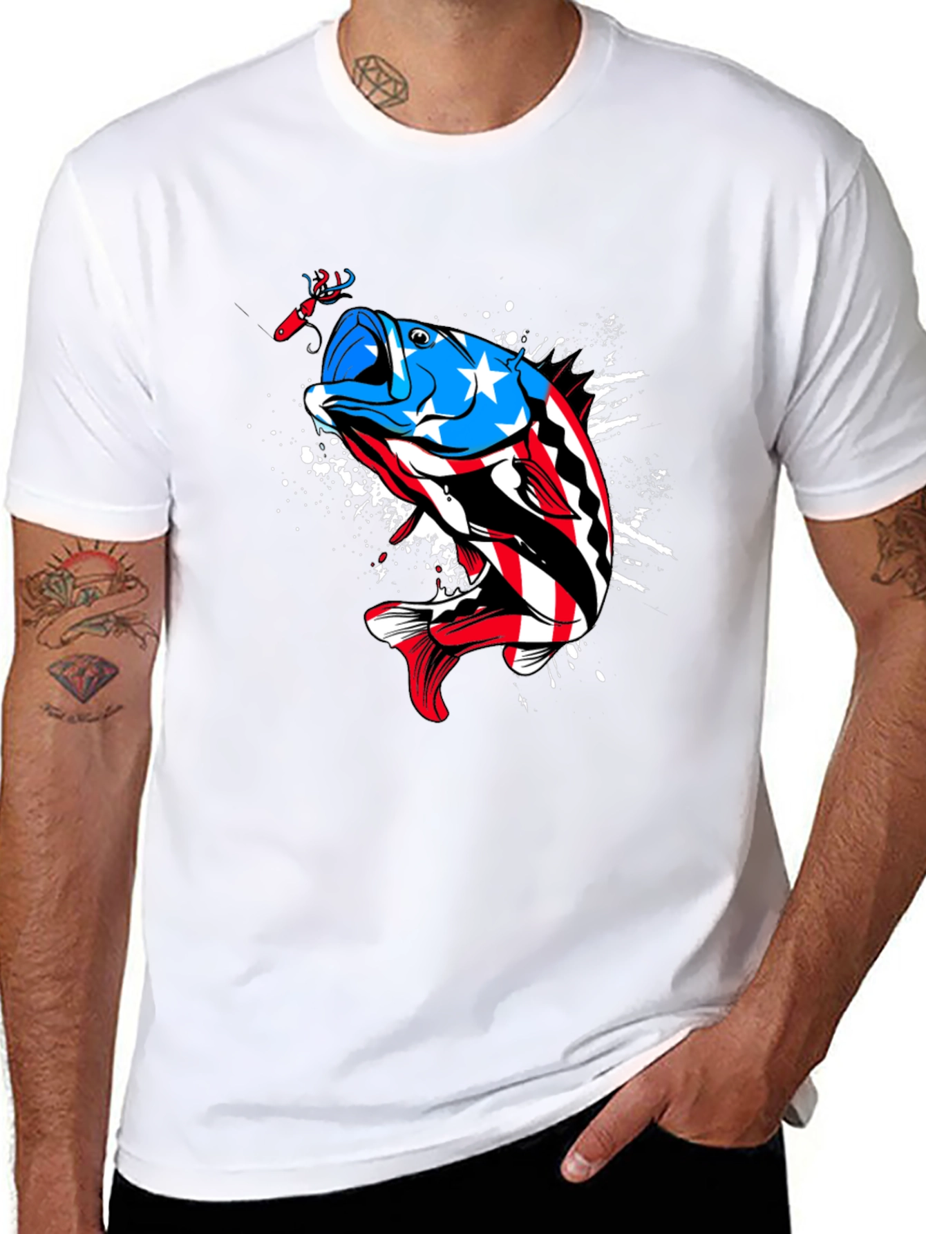 American Flag Bass Fishing Graphic Tee