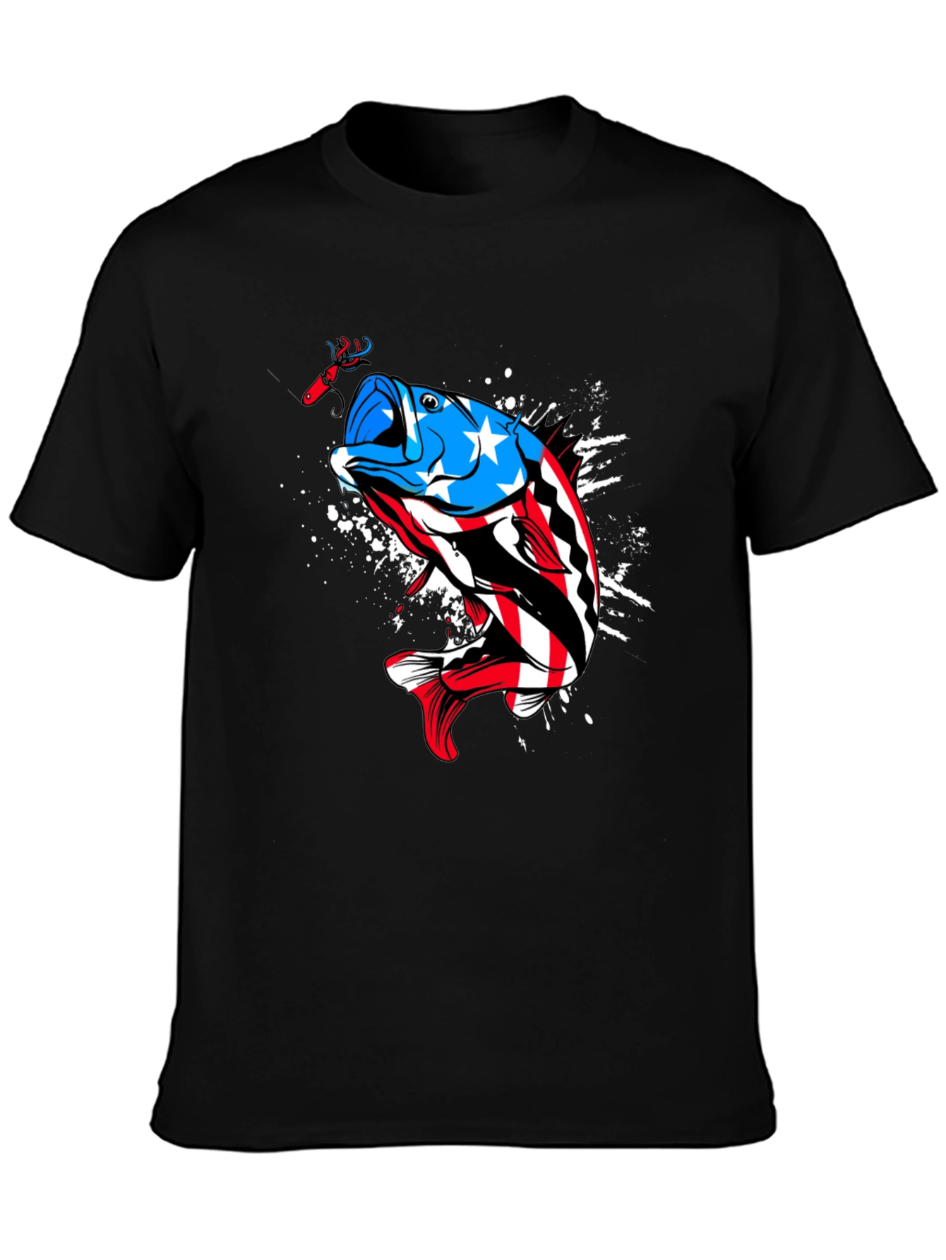 American Flag Bass Fishing Graphic Tee