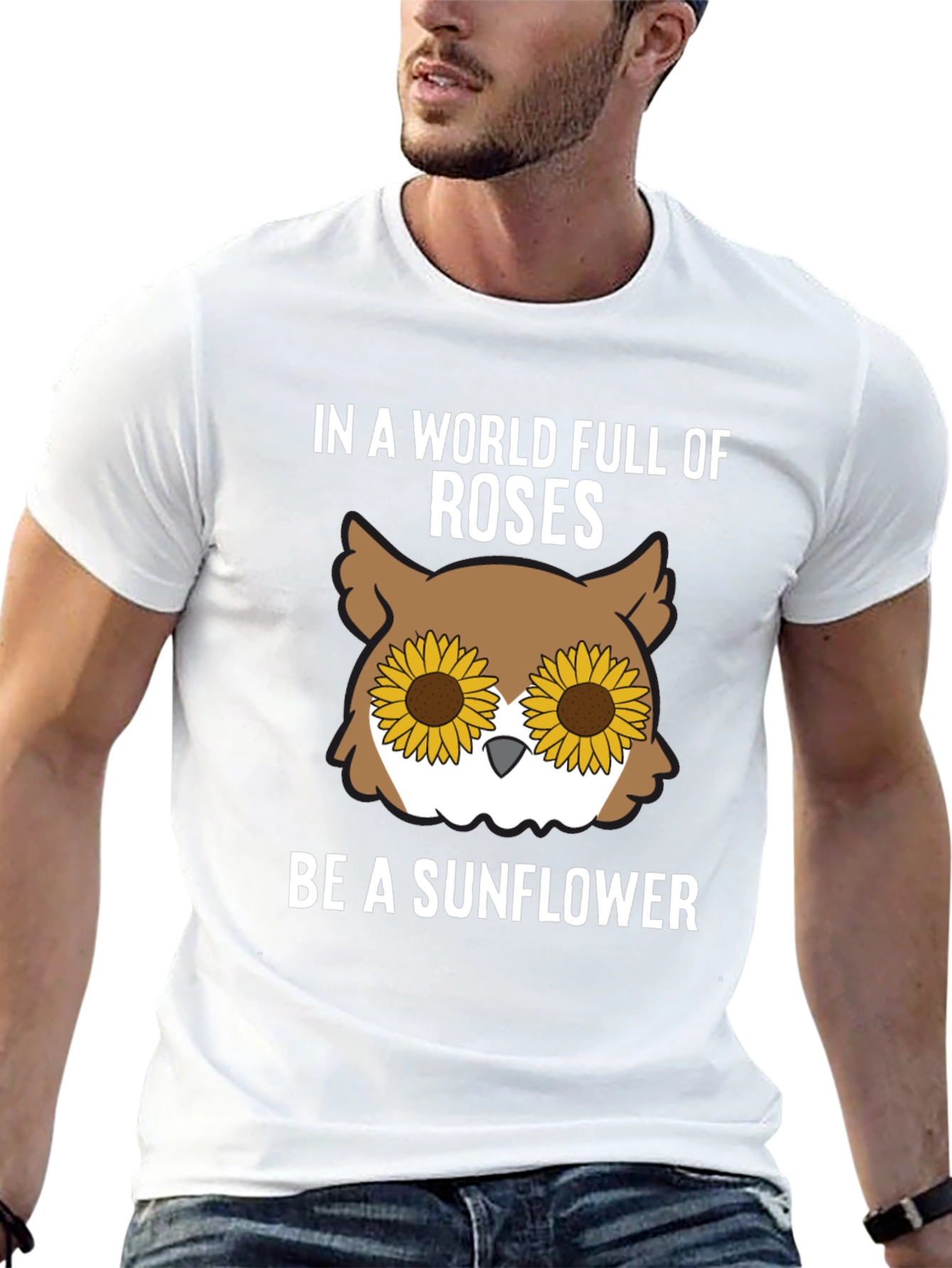 Sunflower Owl Graphic Tee - Be a Sunflower
