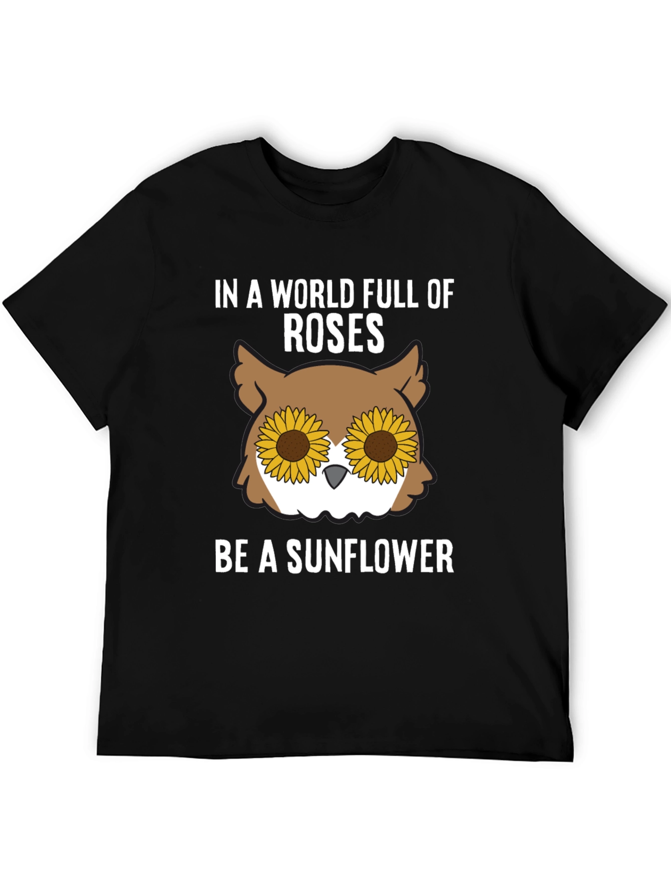 Sunflower Owl Graphic Tee - Be a Sunflower