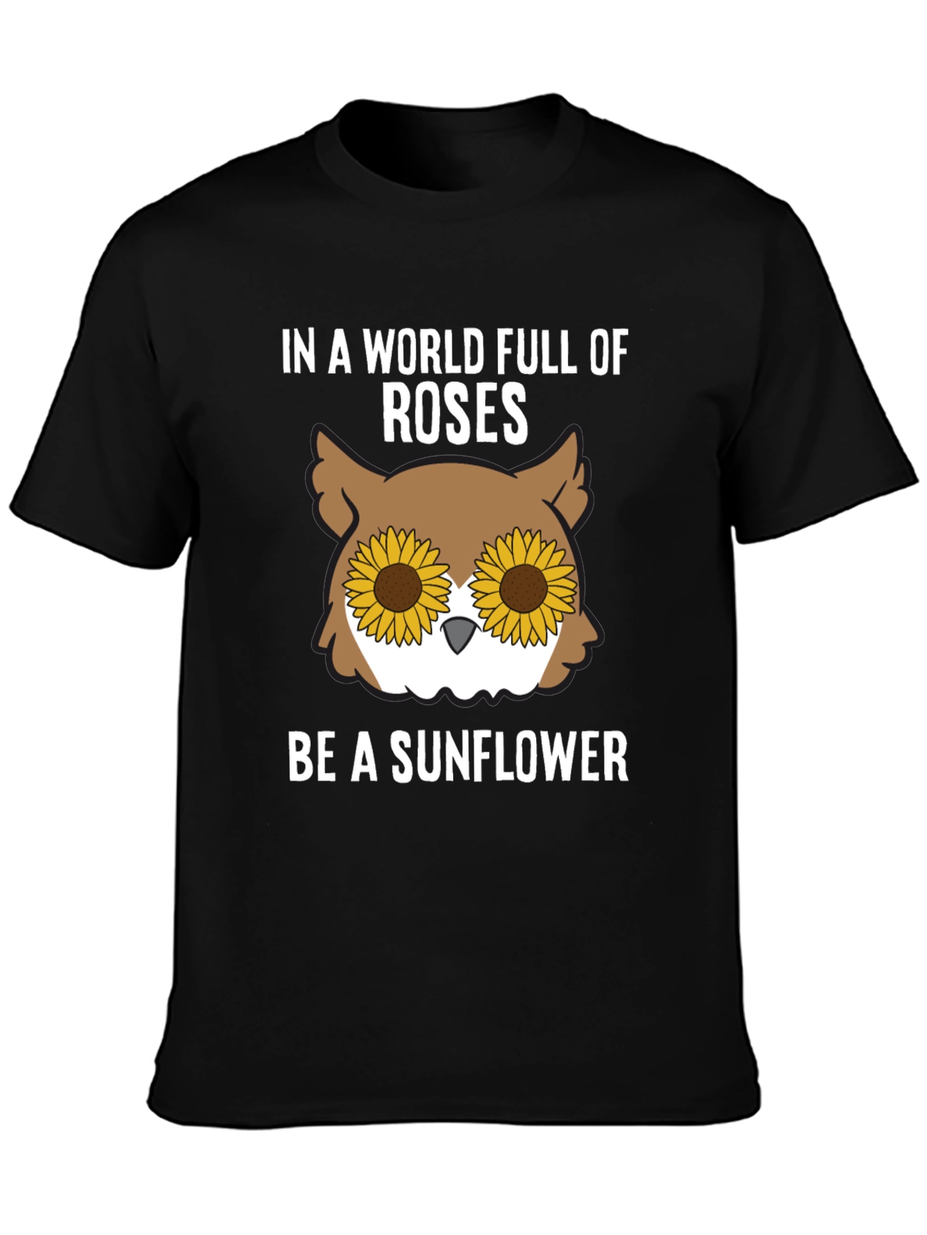 Sunflower Owl Graphic Tee - Be a Sunflower