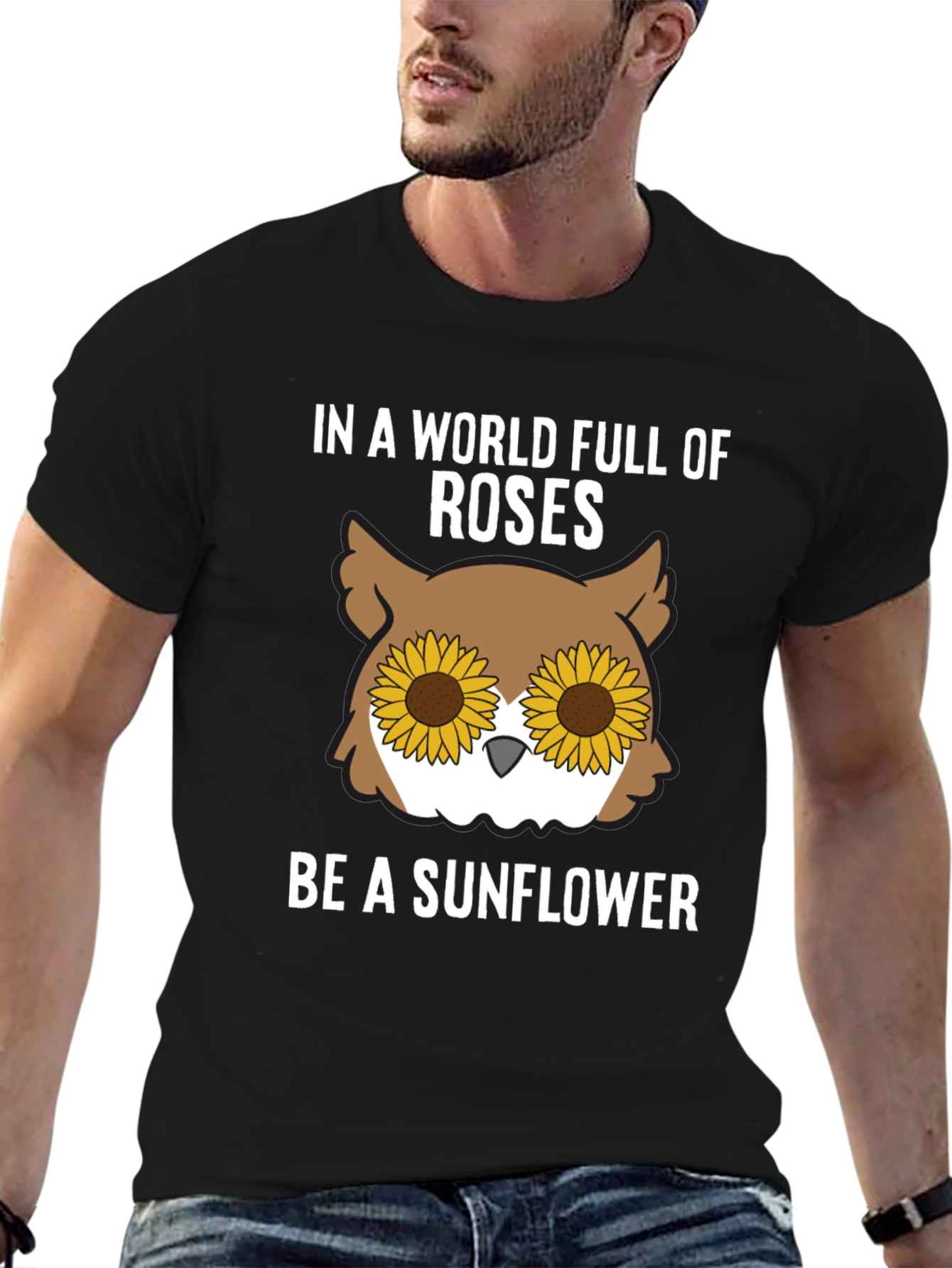 Sunflower Owl Graphic Tee - Be a Sunflower
