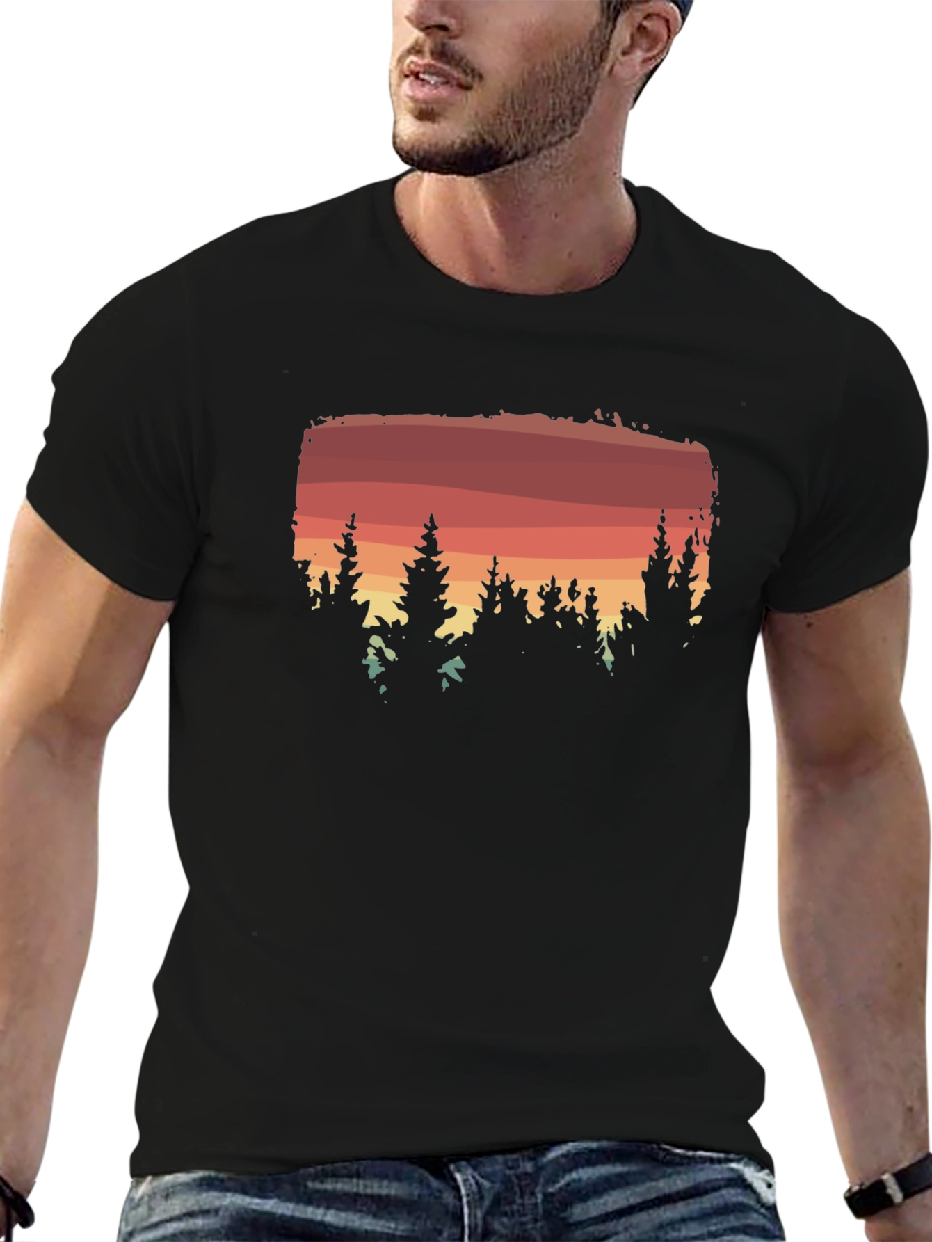 Sunset Forest Graphic Tee - Nature Lovers Shirt