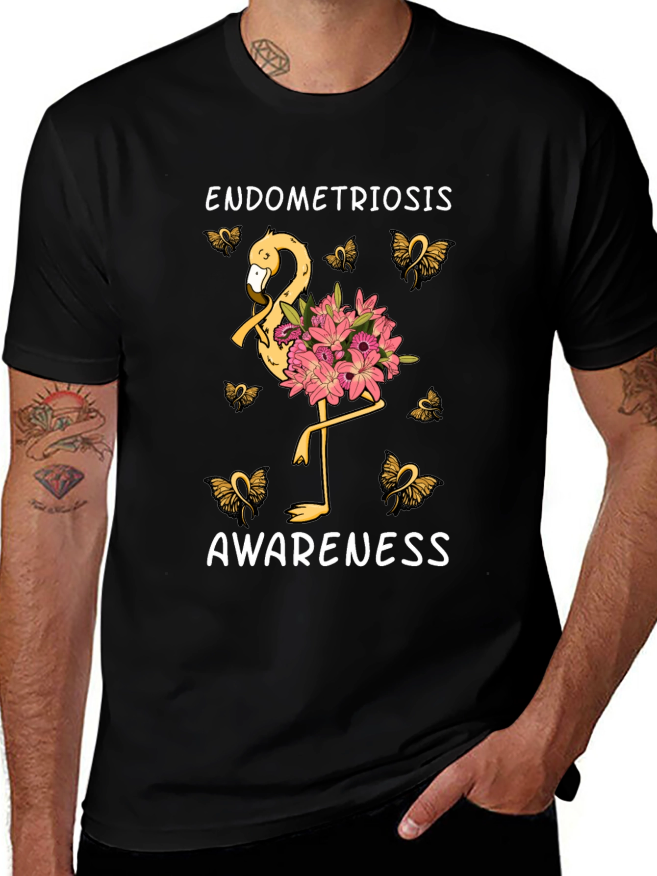 Endometriosis Awareness Flamingo T-Shirt