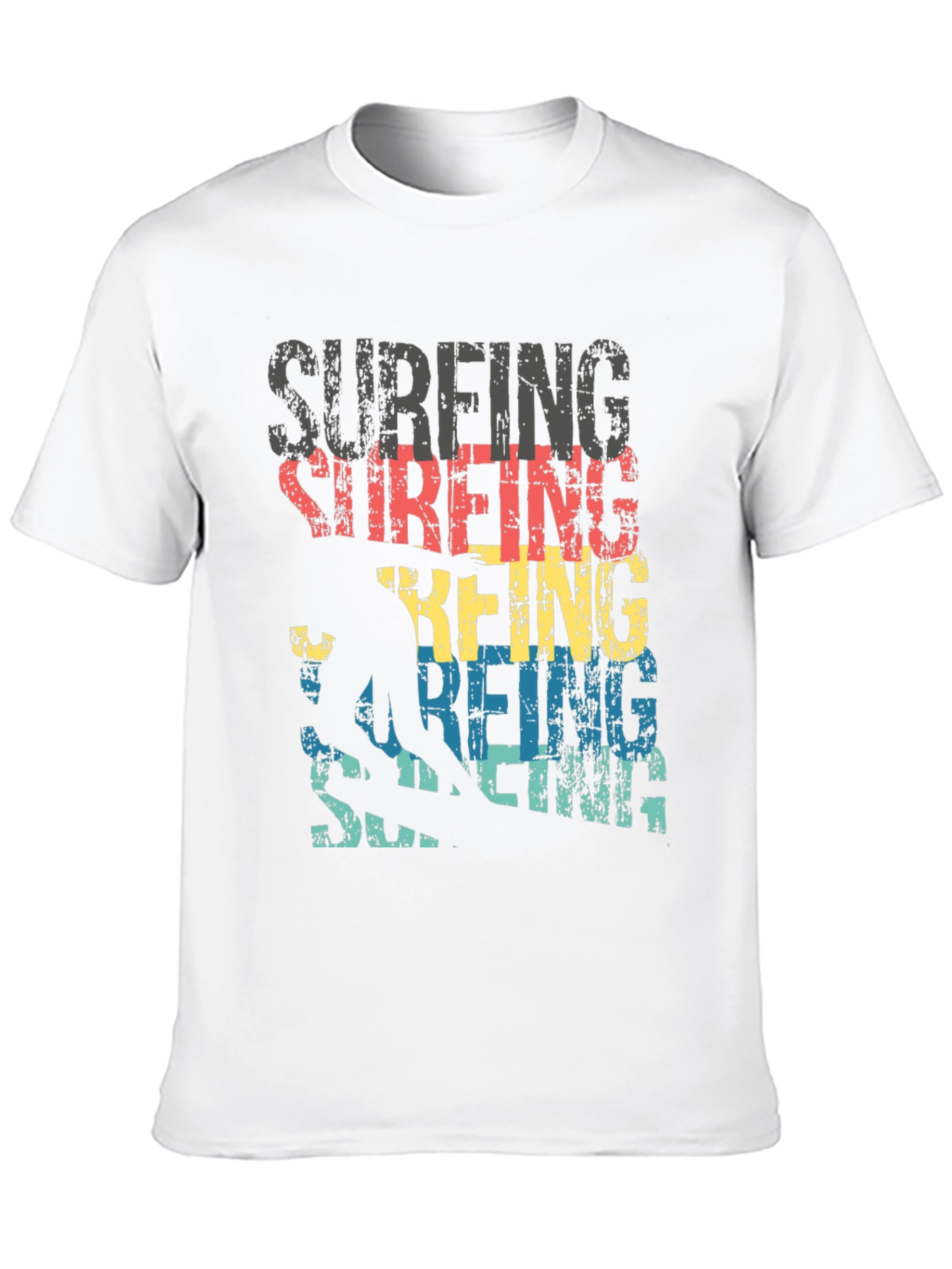 Surfing Silhouette Graphic T-Shirt - Black