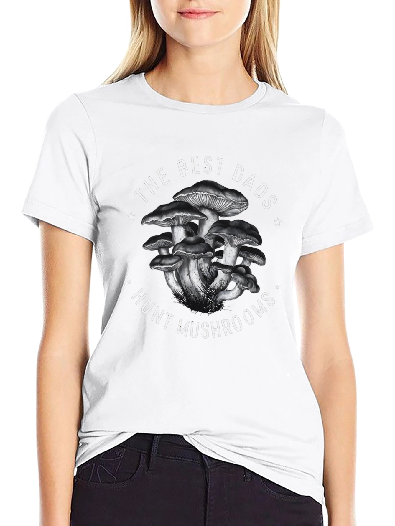 Best Dads Hunt Mushrooms Graphic Tee