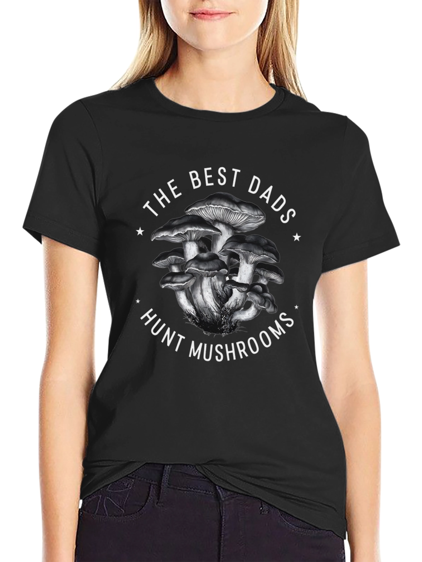 Best Dads Hunt Mushrooms Graphic Tee